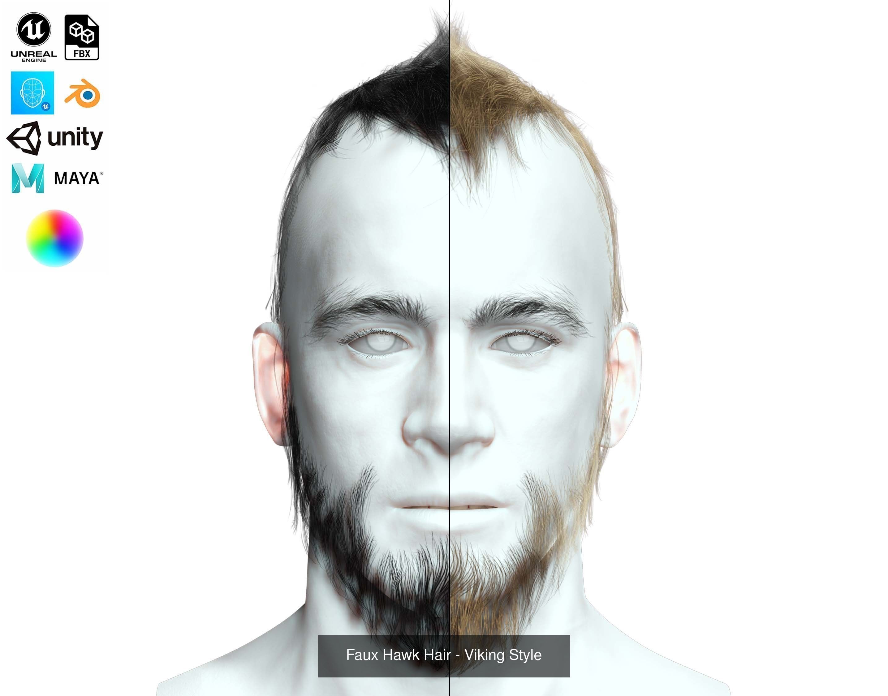 Ultimate hair pack for game and render 3D Model Collection_50