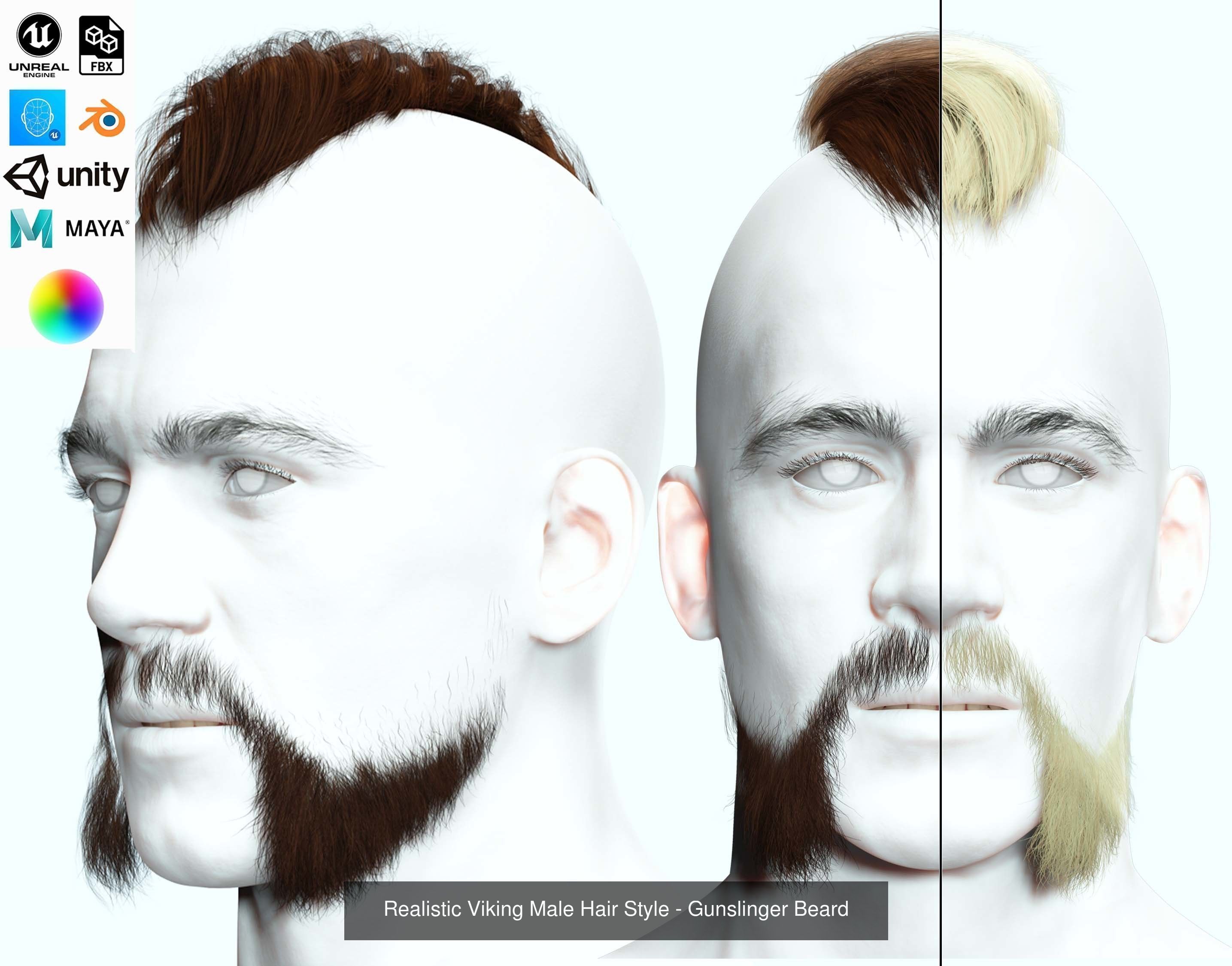 Ultimate hair pack for game and render 3D Model Collection_40