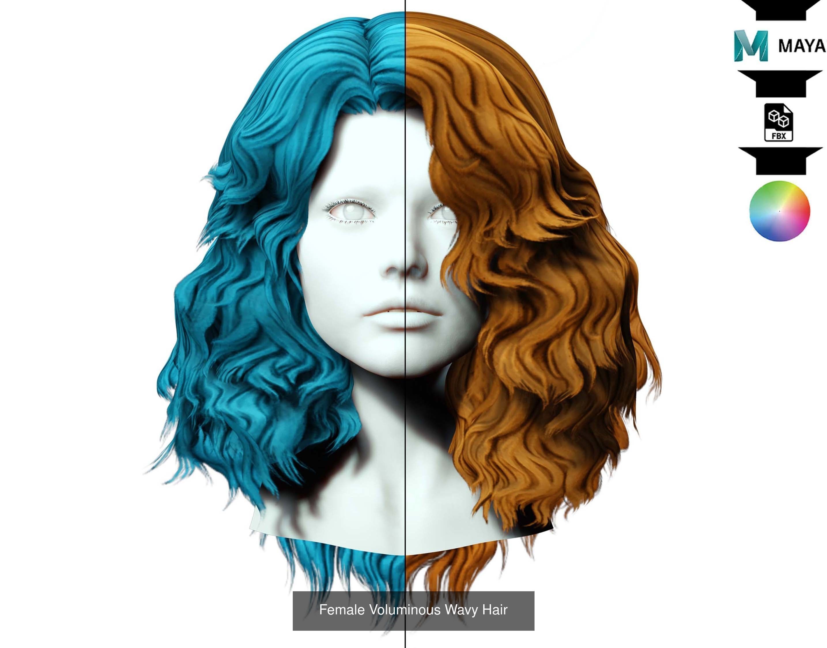 Ultimate hair pack for game and render 3D Model Collection_108