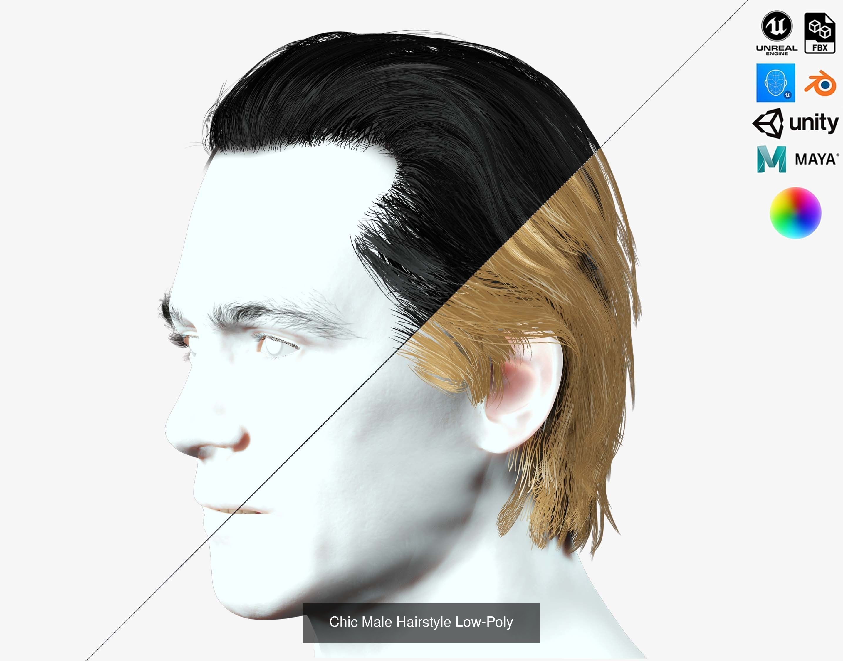 Ultimate hair pack for game and render 3D Model Collection_55