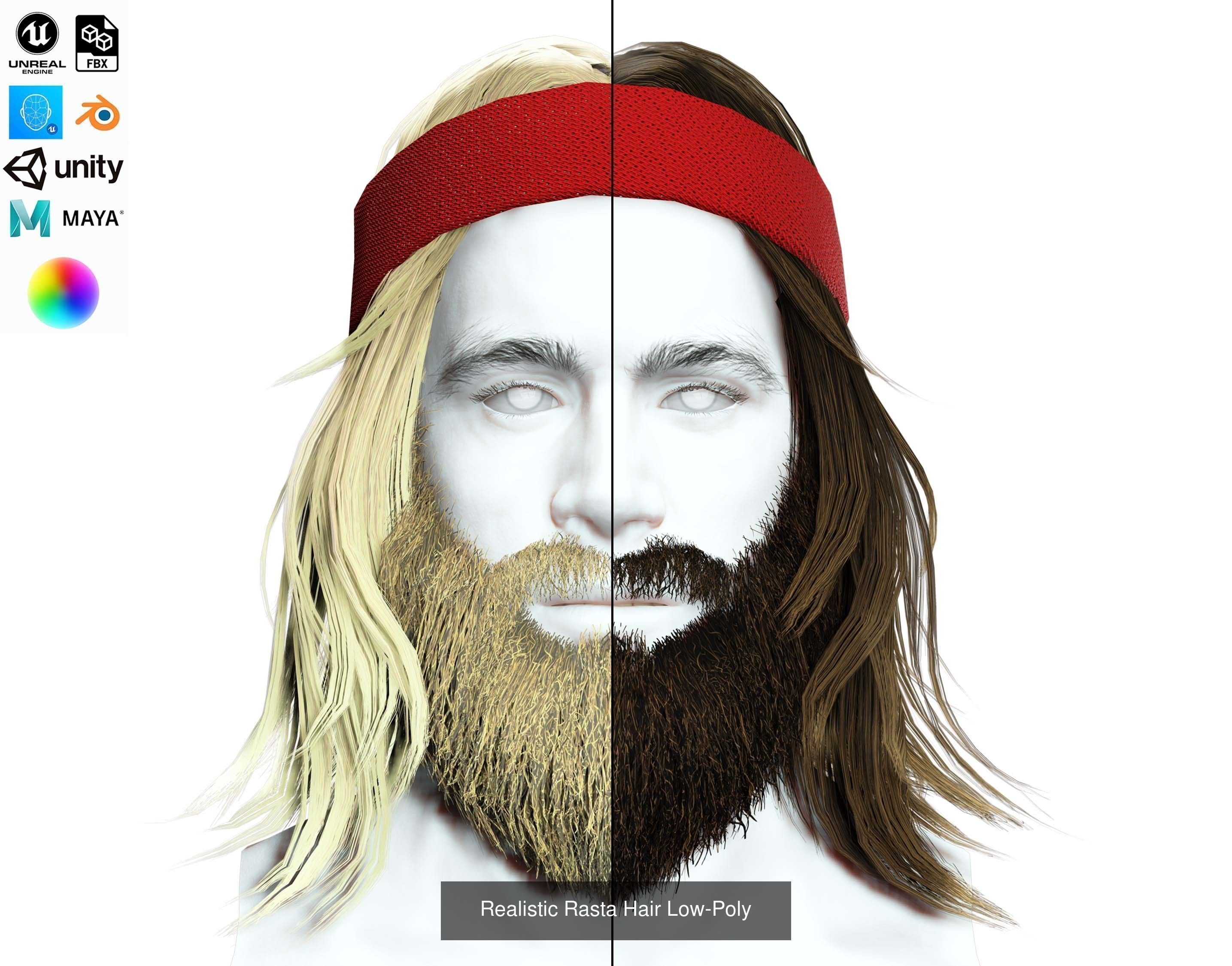 Ultimate hair pack for game and render 3D Model Collection_35