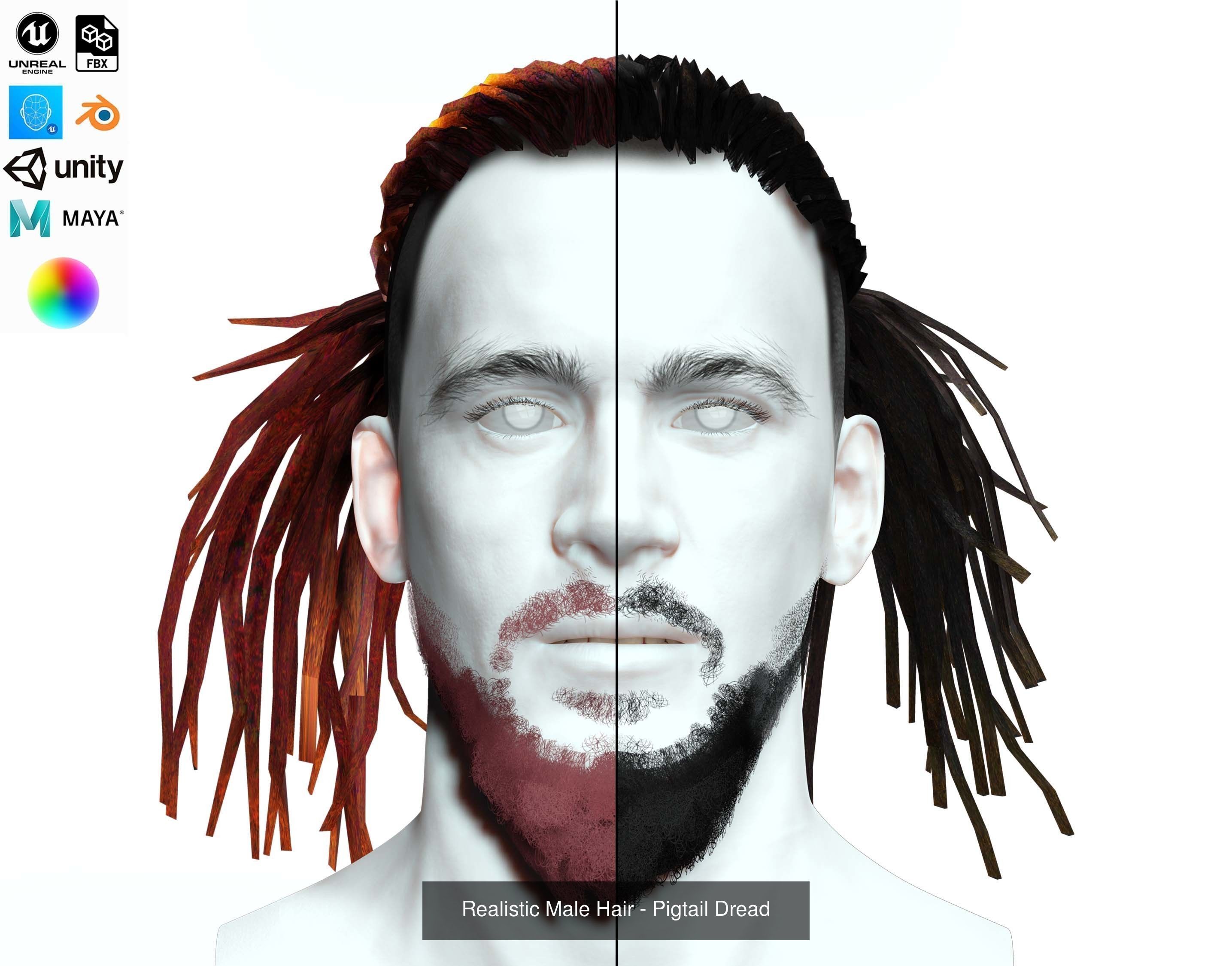 Ultimate hair pack for game and render 3D Model Collection_23