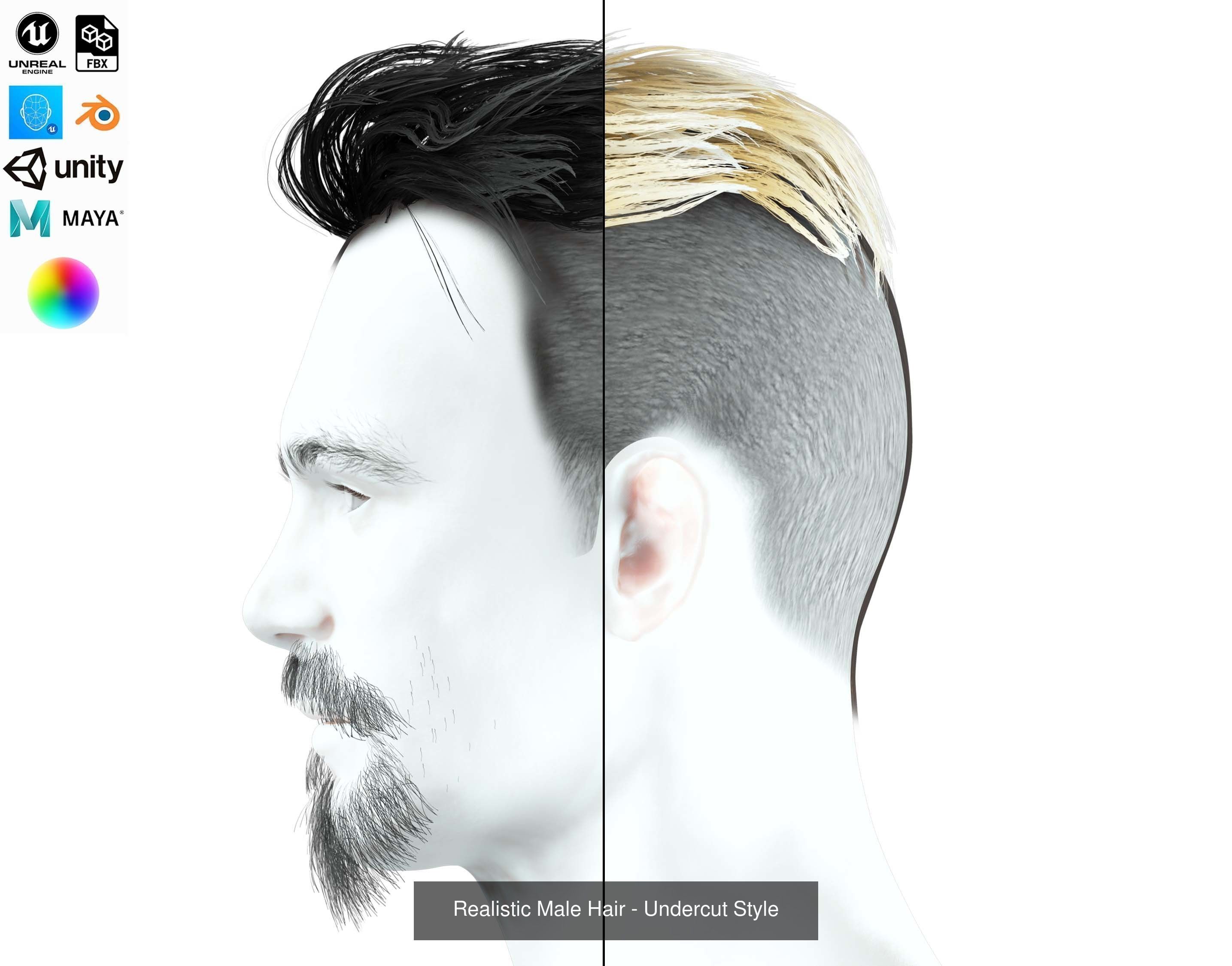 Ultimate hair pack for game and render 3D Model Collection_36