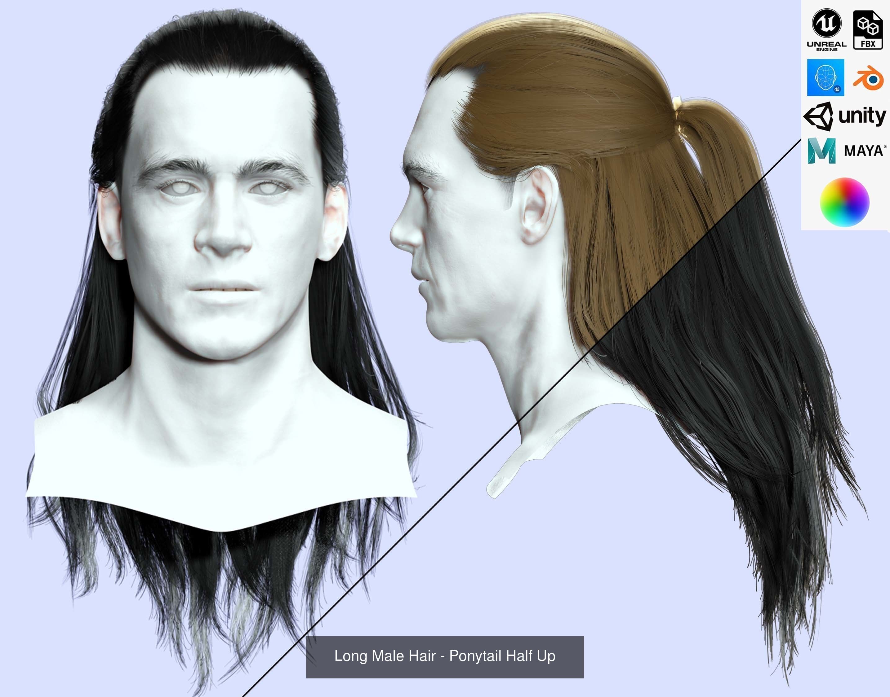 Ultimate hair pack for game and render 3D Model Collection_14