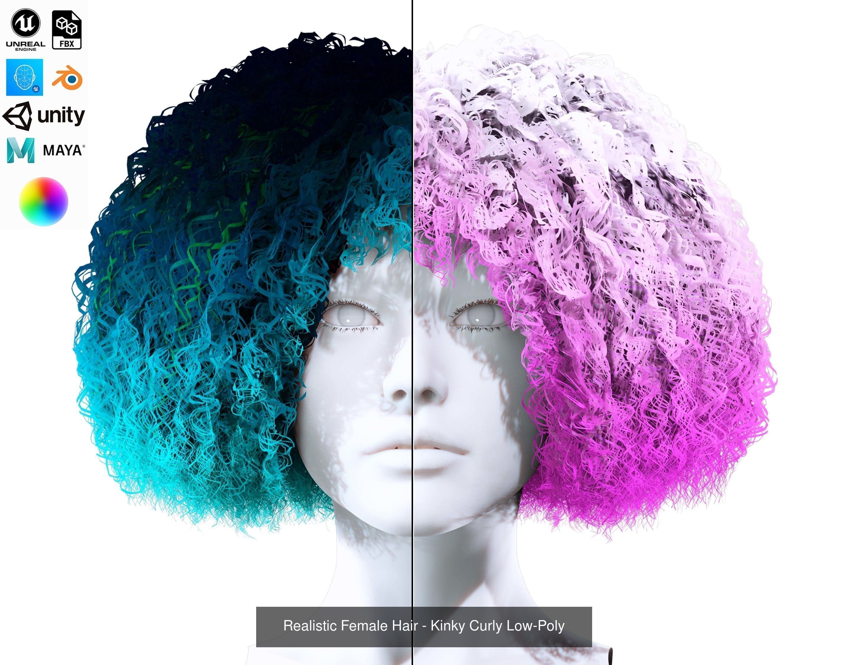 Ultimate hair pack for game and render 3D Model Collection_34