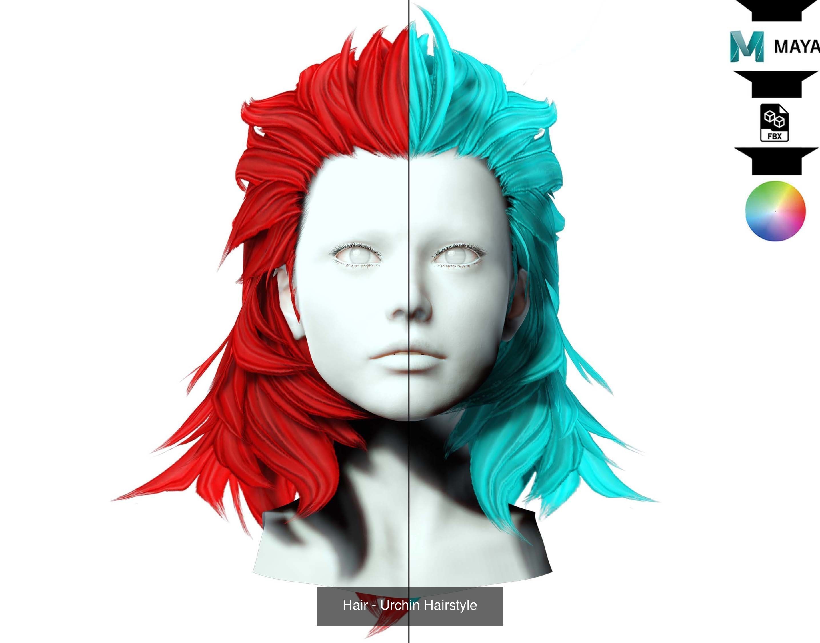 Ultimate hair pack for game and render 3D Model Collection_102