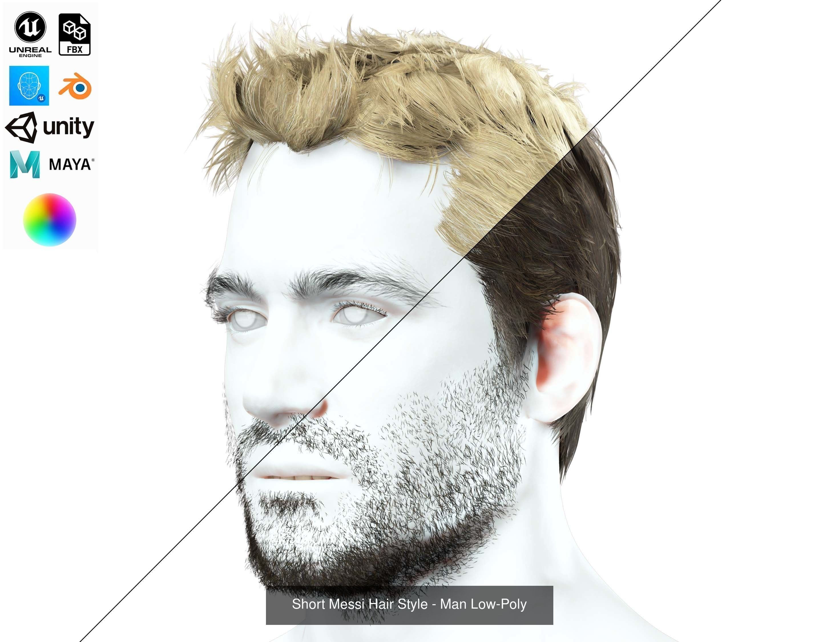 Ultimate hair pack for game and render 3D Model Collection_42