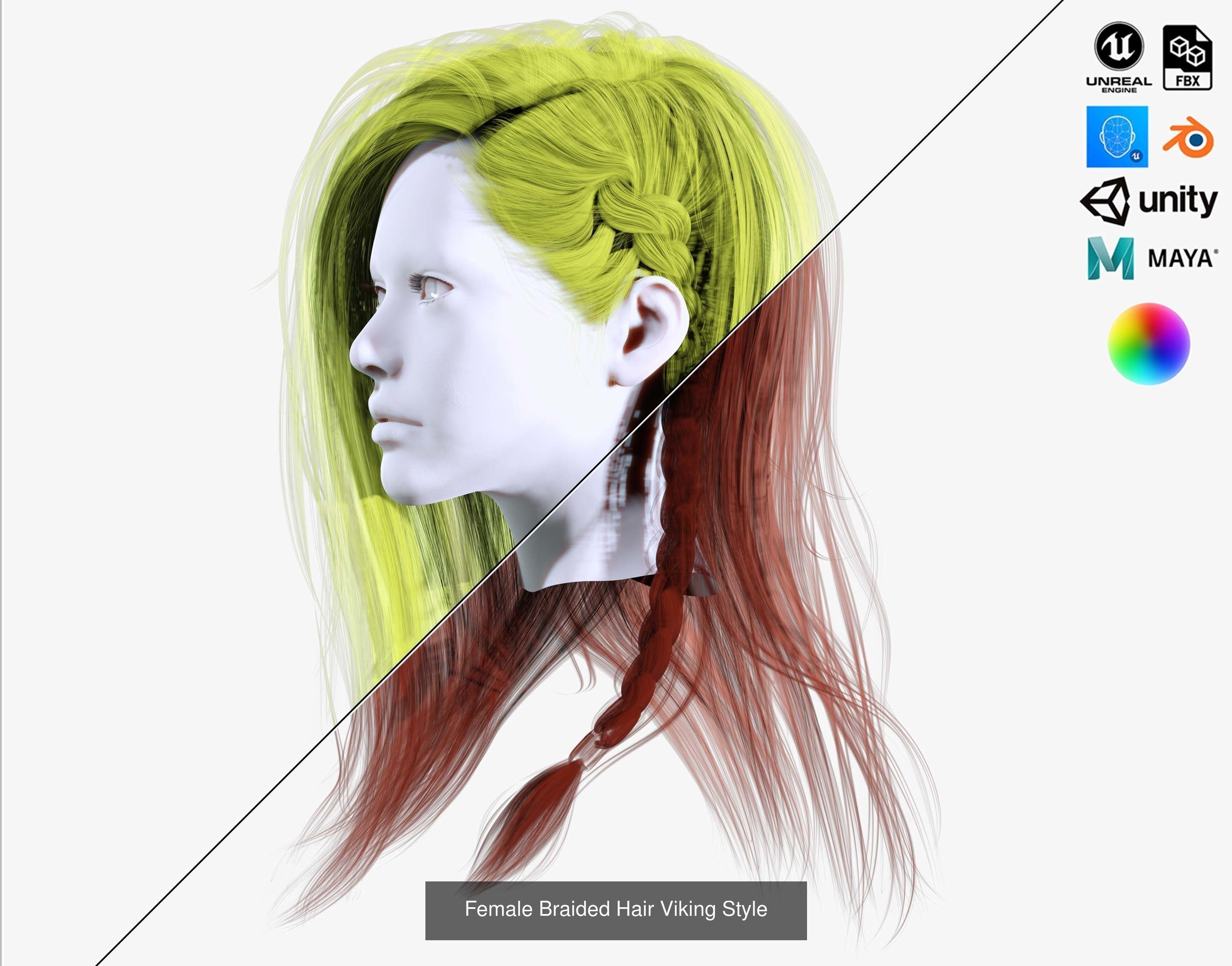 Ultimate hair pack for game and render 3D Model Collection_74