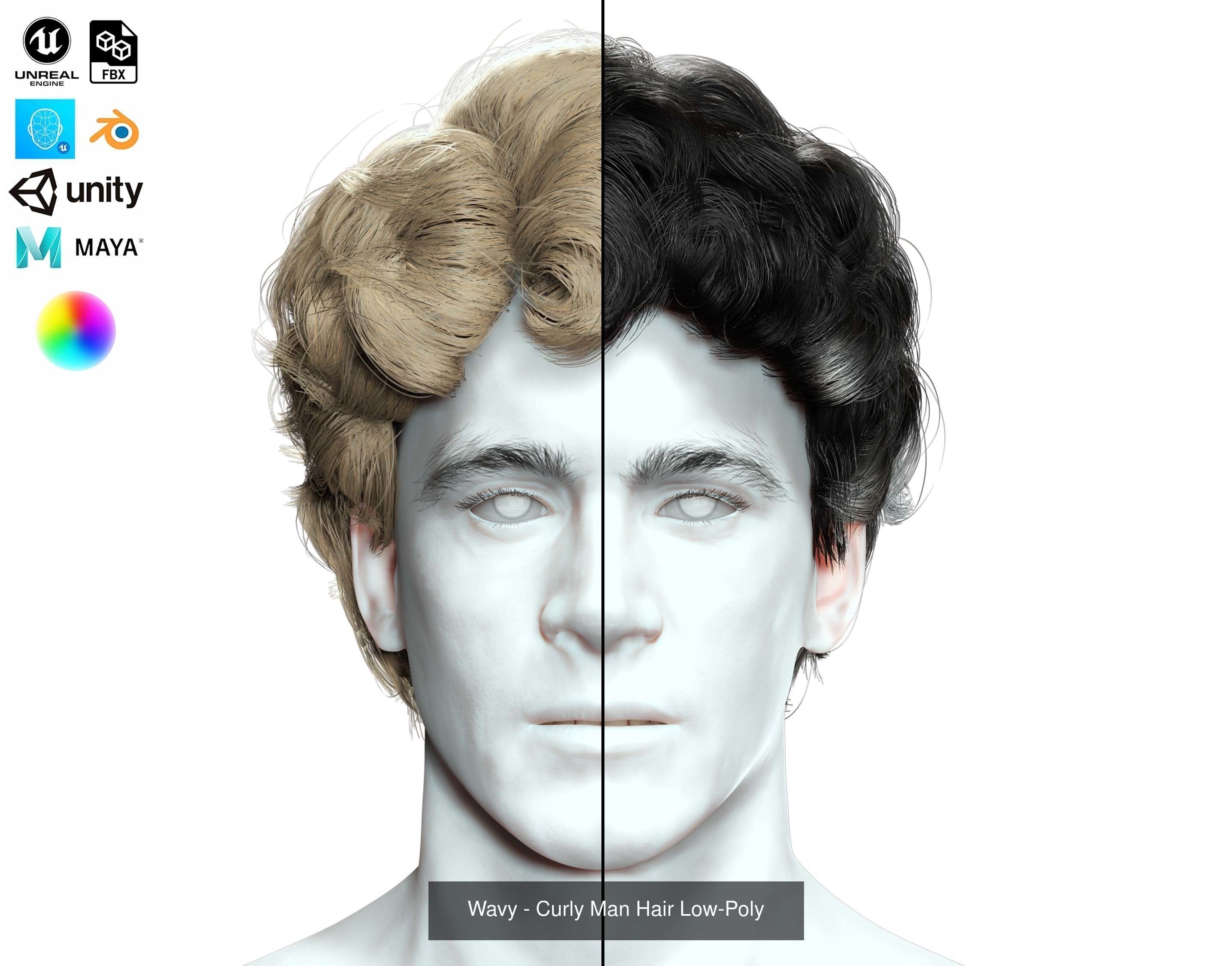 Ultimate hair pack for game and render 3D Model Collection_48