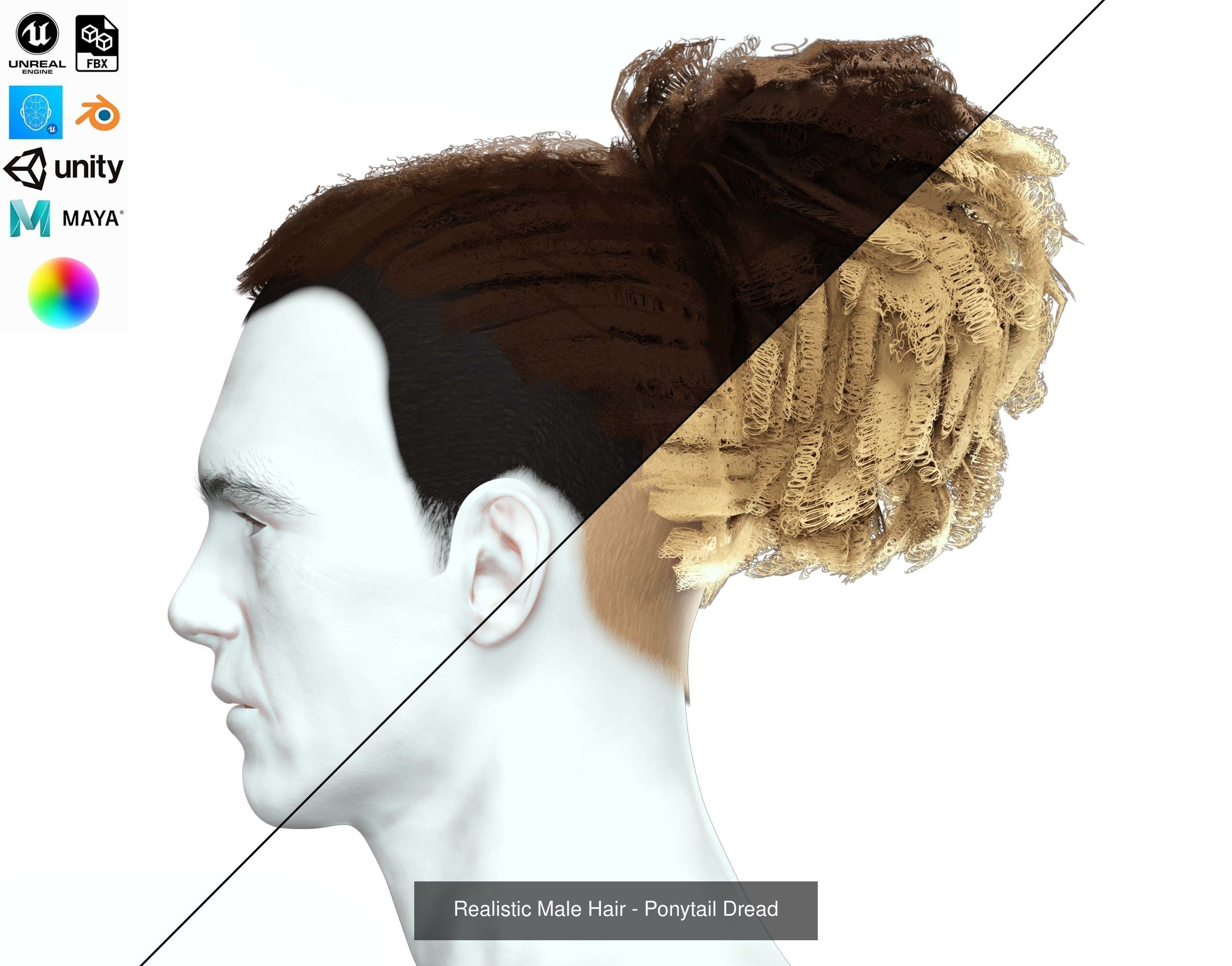 Ultimate hair pack for game and render 3D Model Collection_22