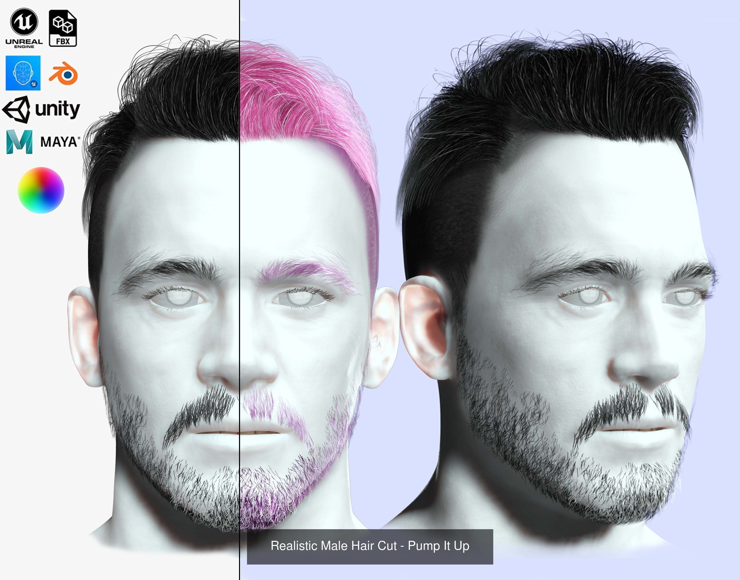 Ultimate hair pack for game and render 3D Model Collection_66