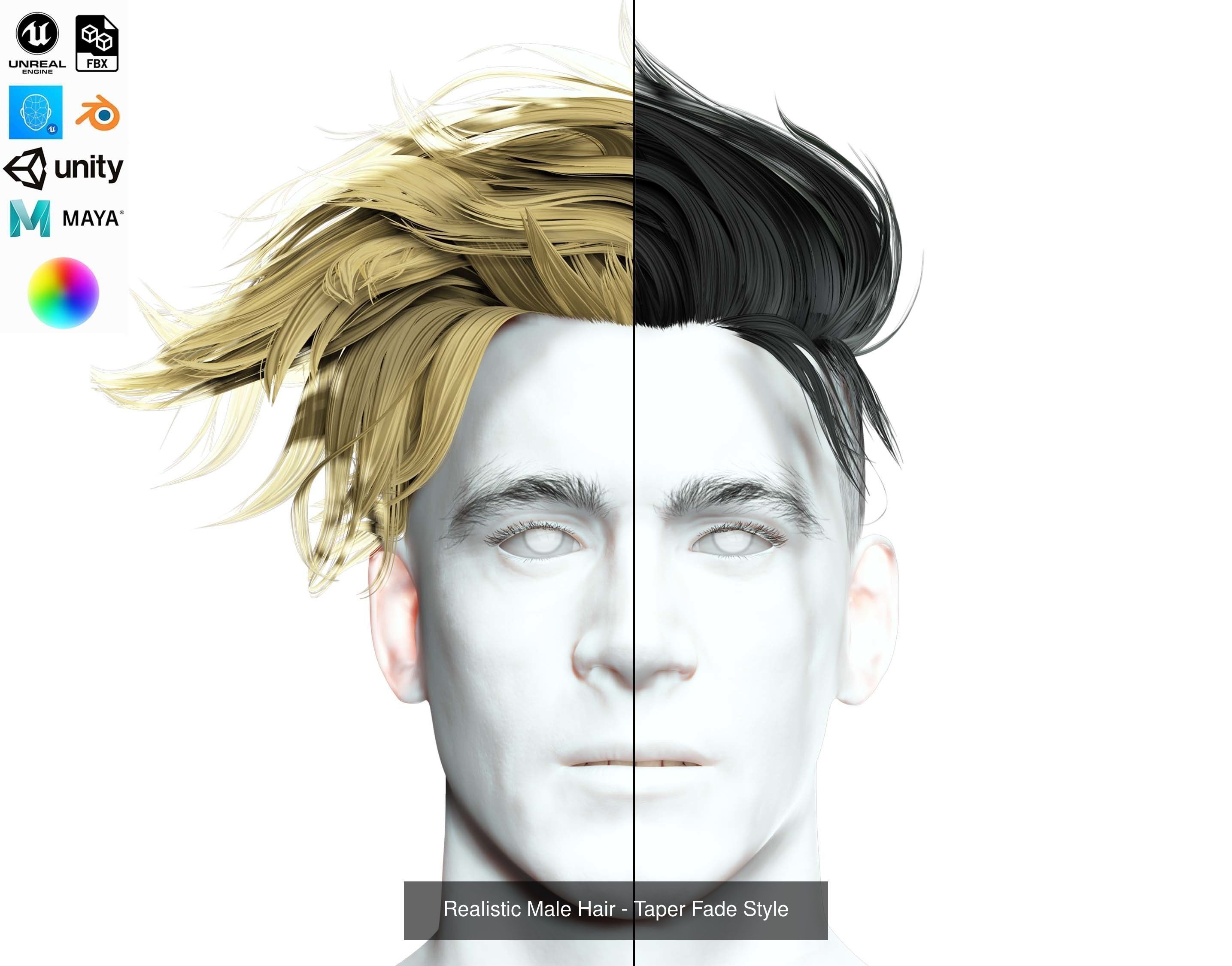 Ultimate hair pack for game and render 3D Model Collection_33