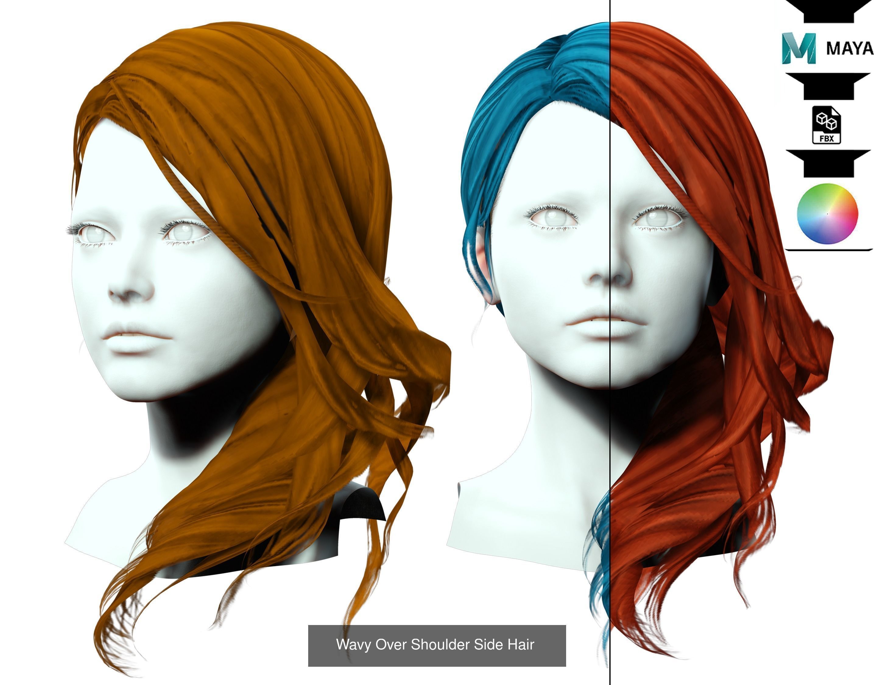 Ultimate hair pack for game and render 3D Model Collection_98