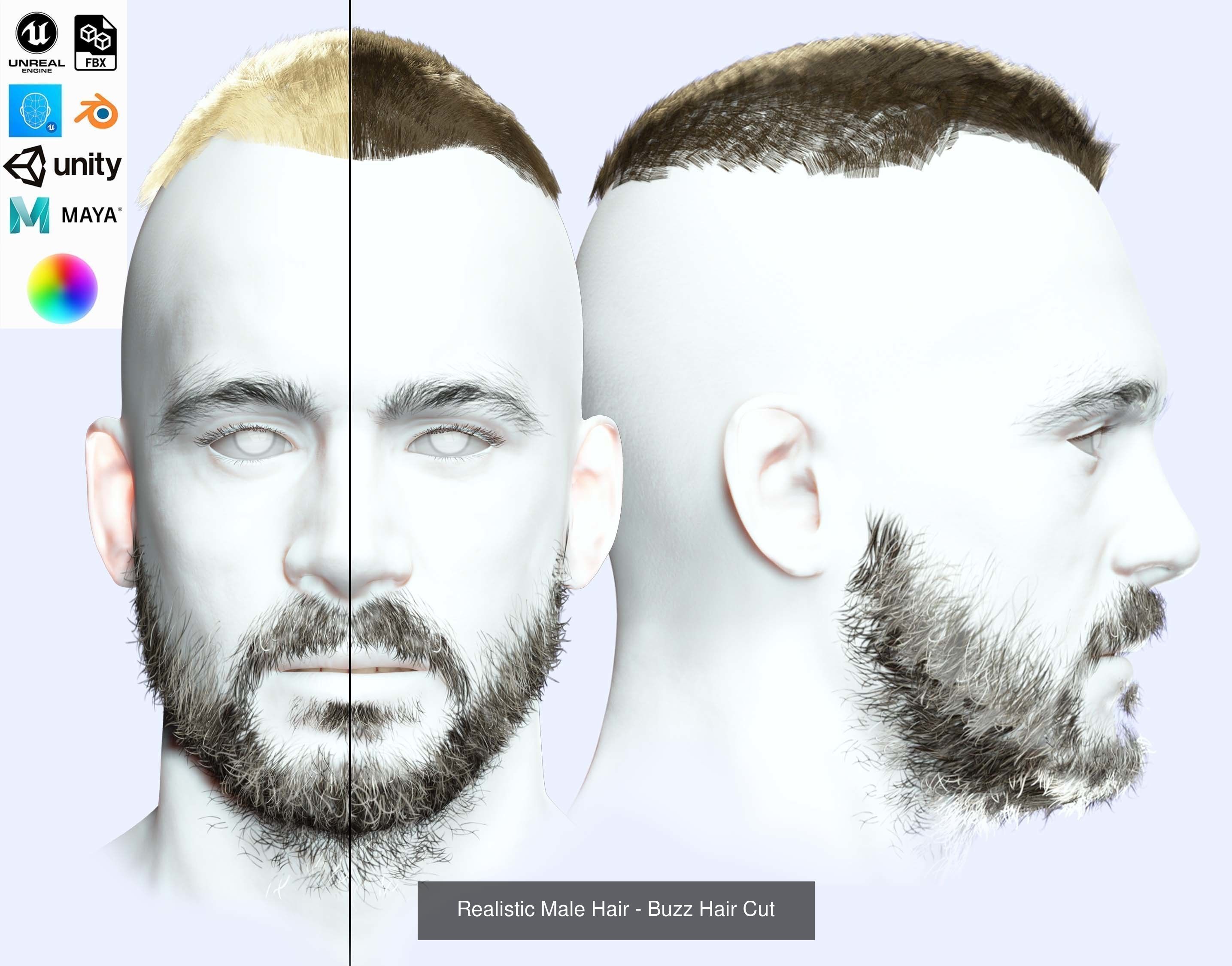 Ultimate hair pack for game and render 3D Model Collection_21