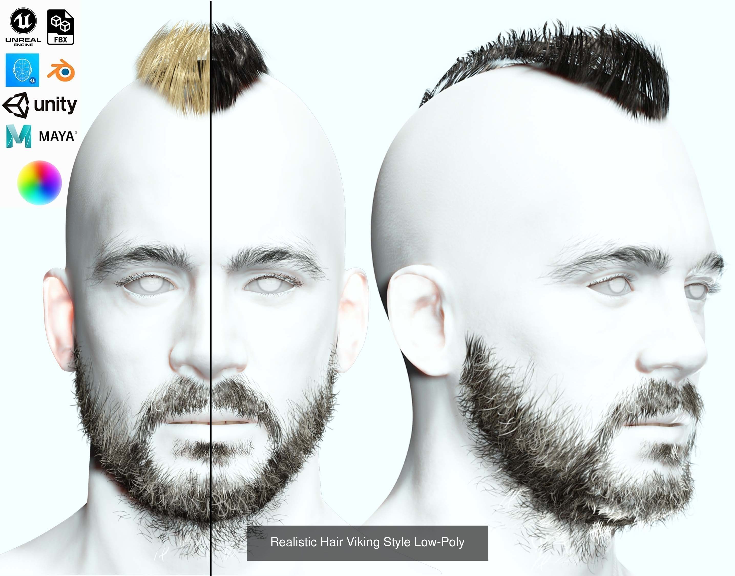 Ultimate hair pack for game and render 3D Model Collection_41