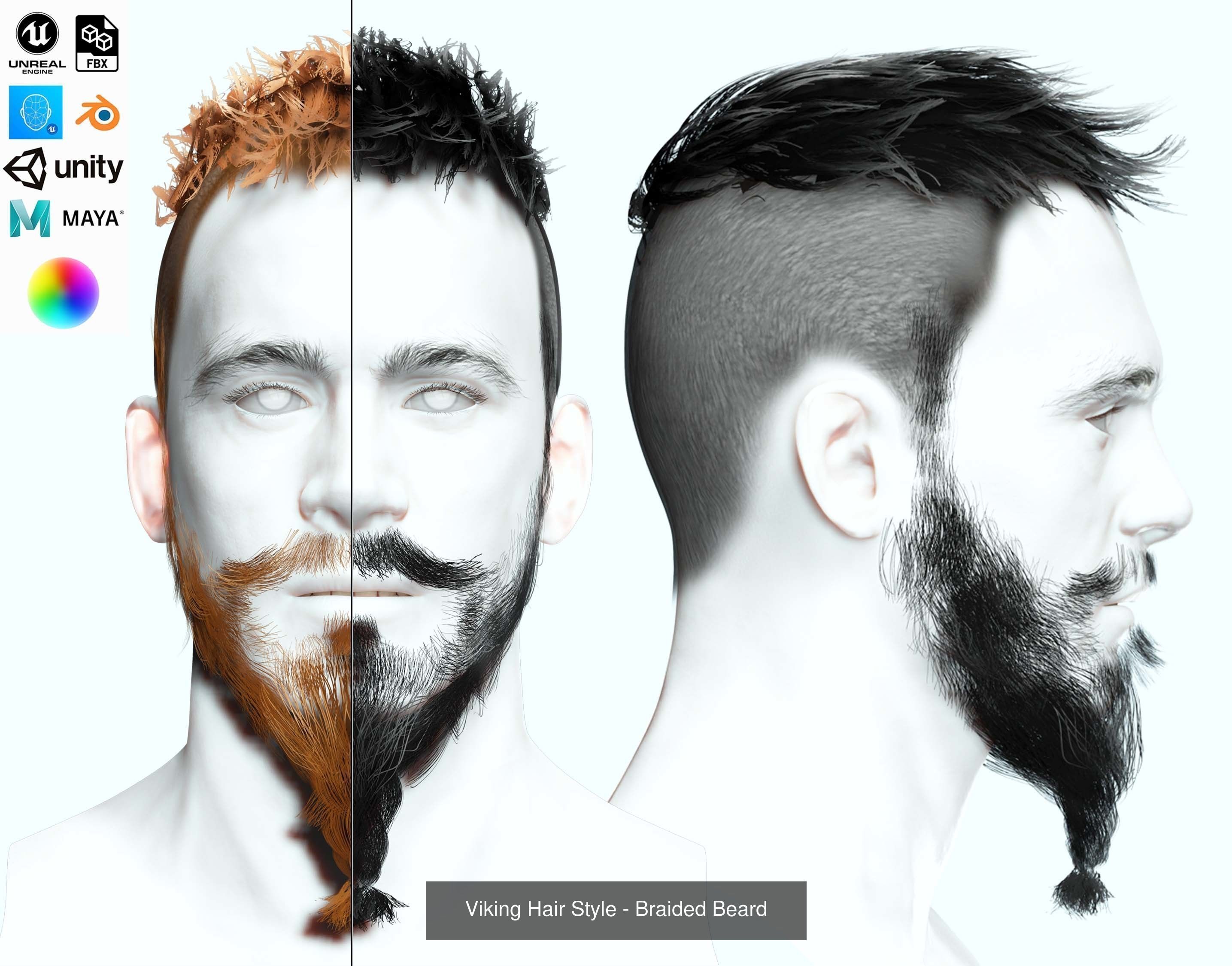 Ultimate hair pack for game and render 3D Model Collection_32