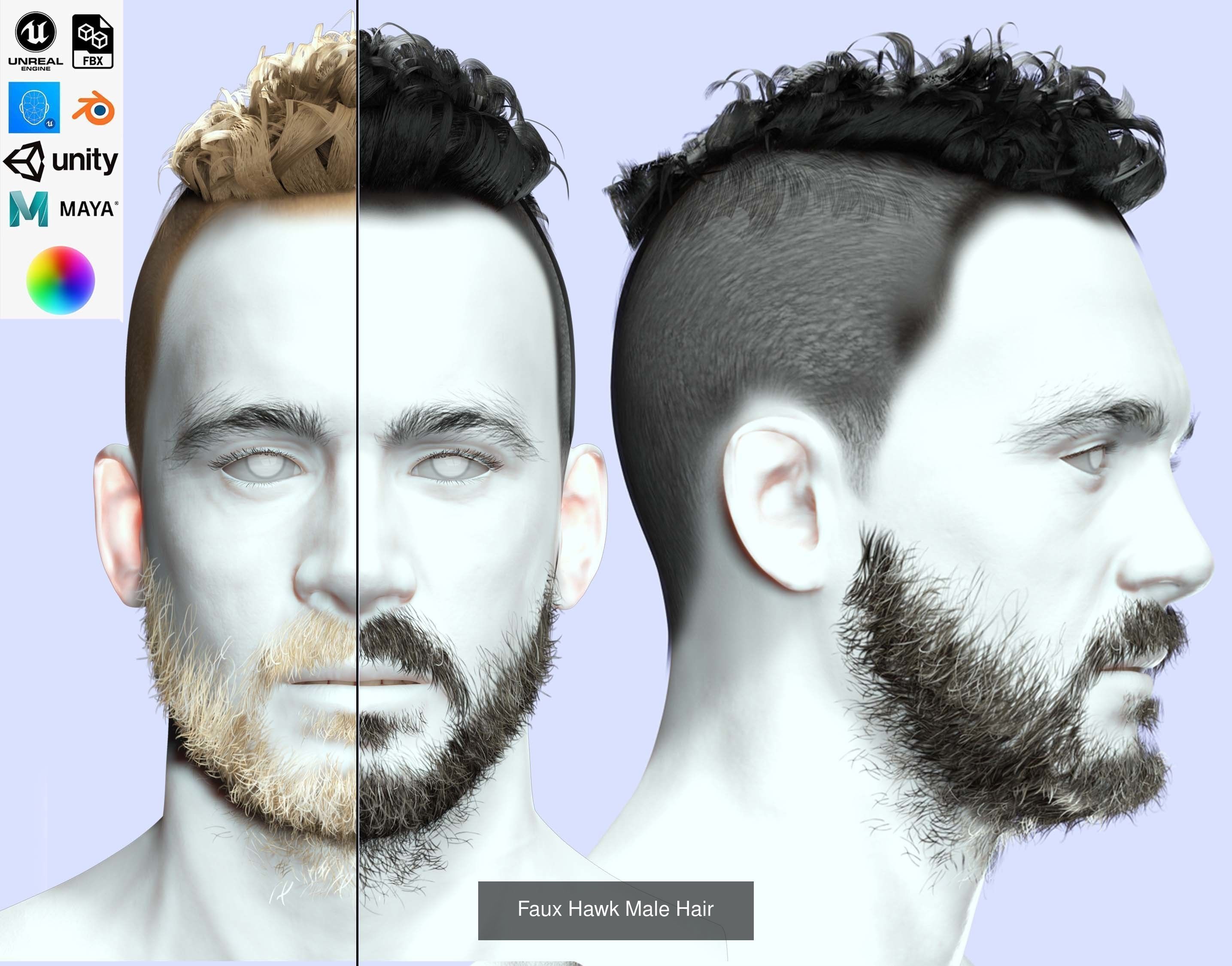 Ultimate hair pack for game and render 3D Model Collection_18