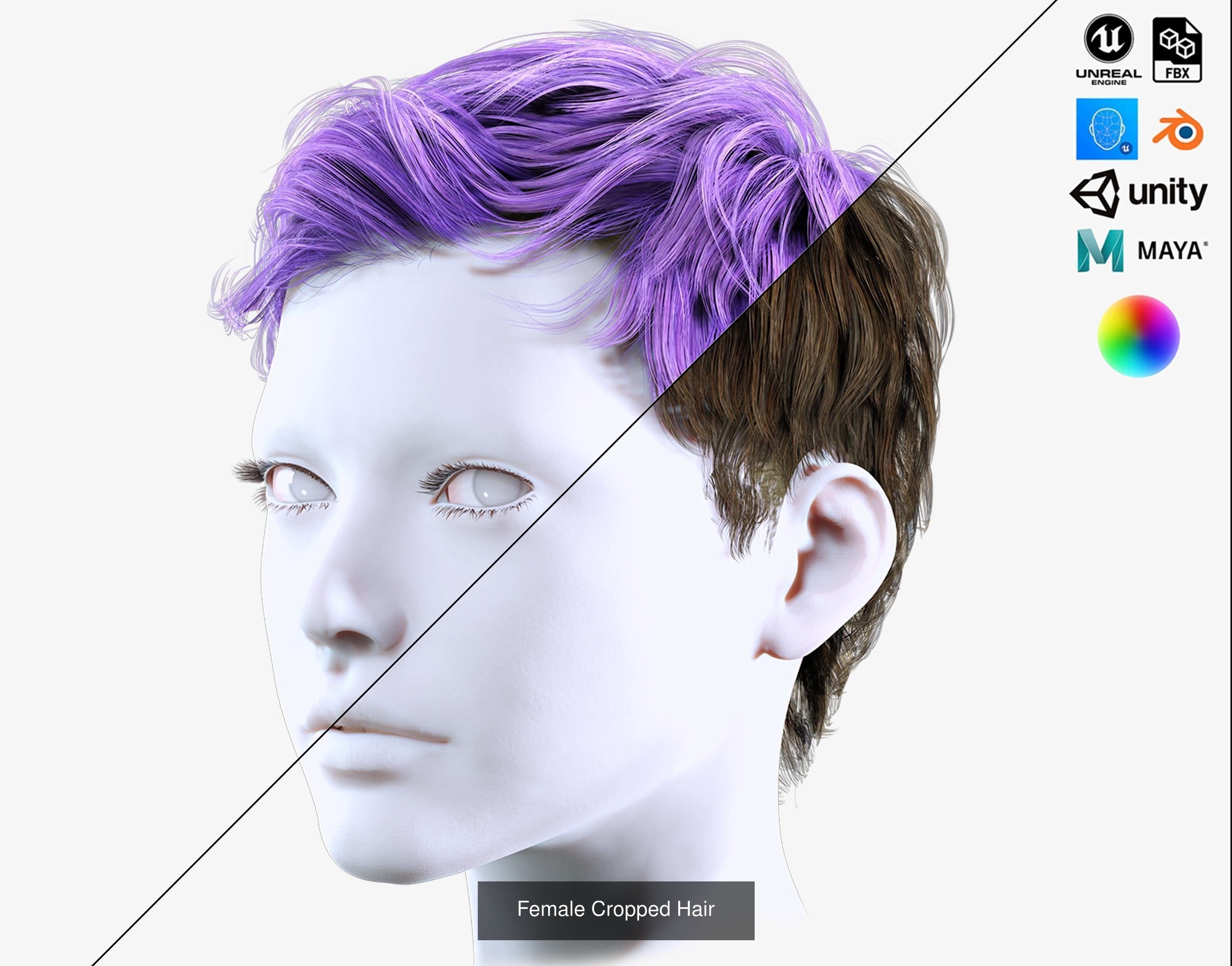 Ultimate hair pack for game and render 3D Model Collection_68