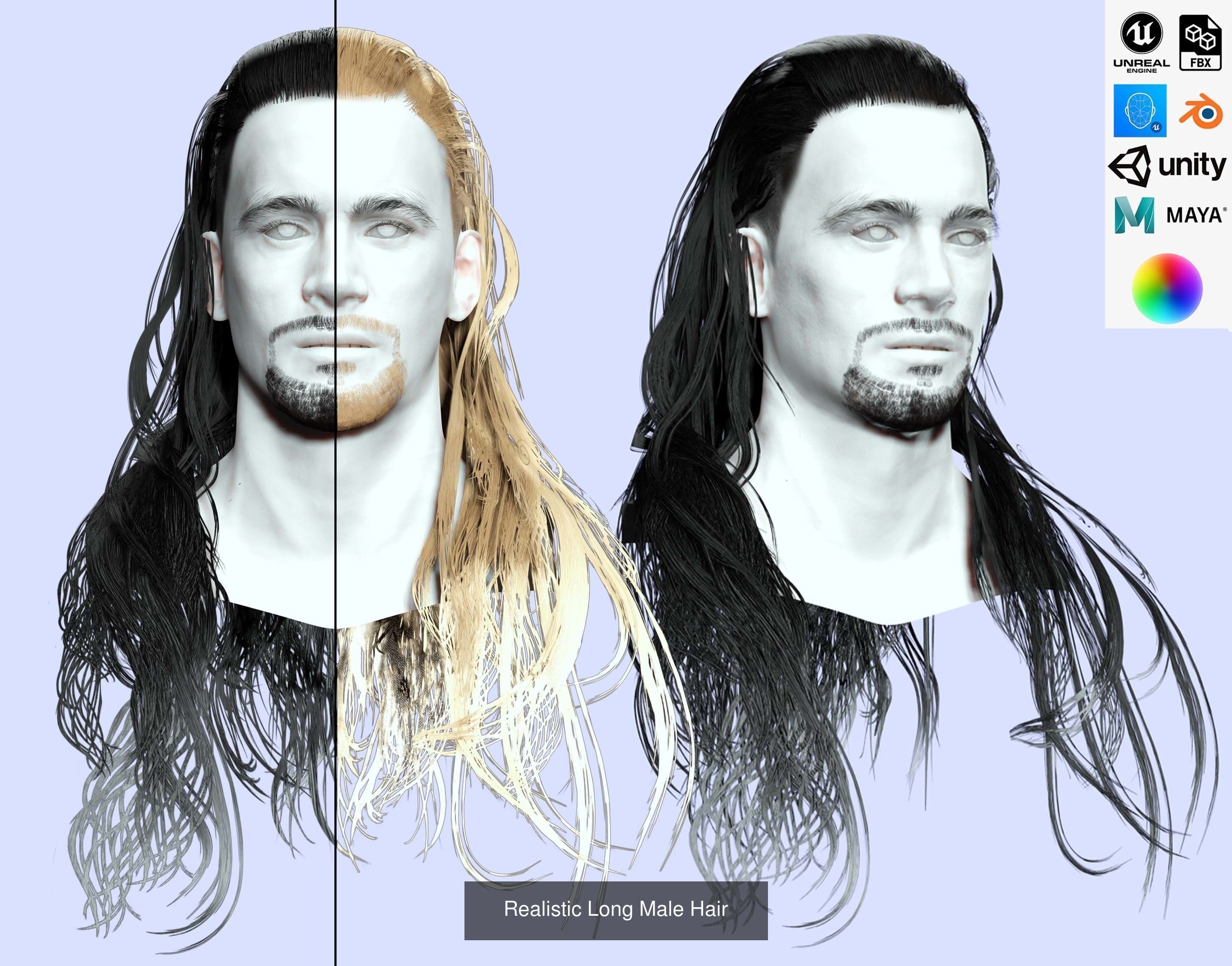 Ultimate hair pack for game and render 3D Model Collection_19