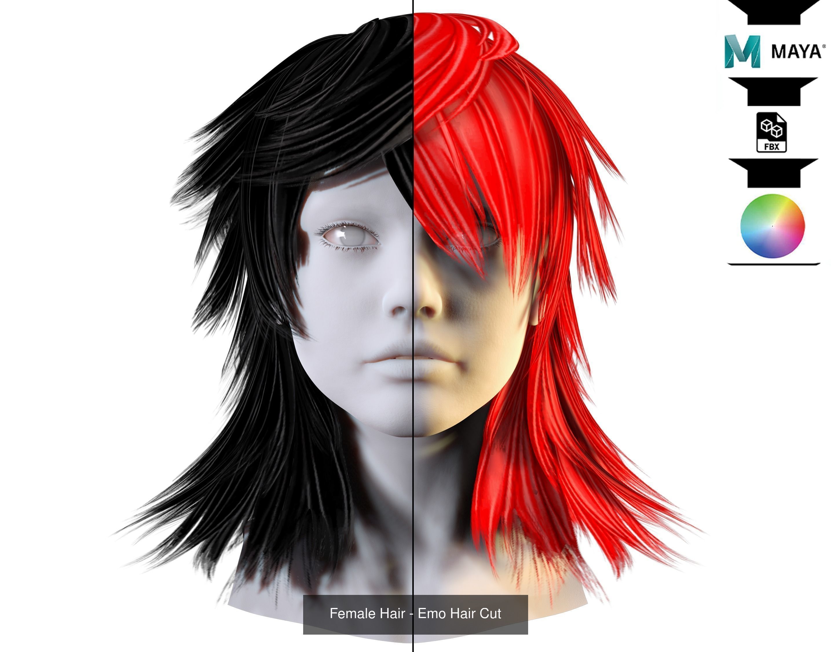 Ultimate hair pack for game and render 3D Model Collection_89