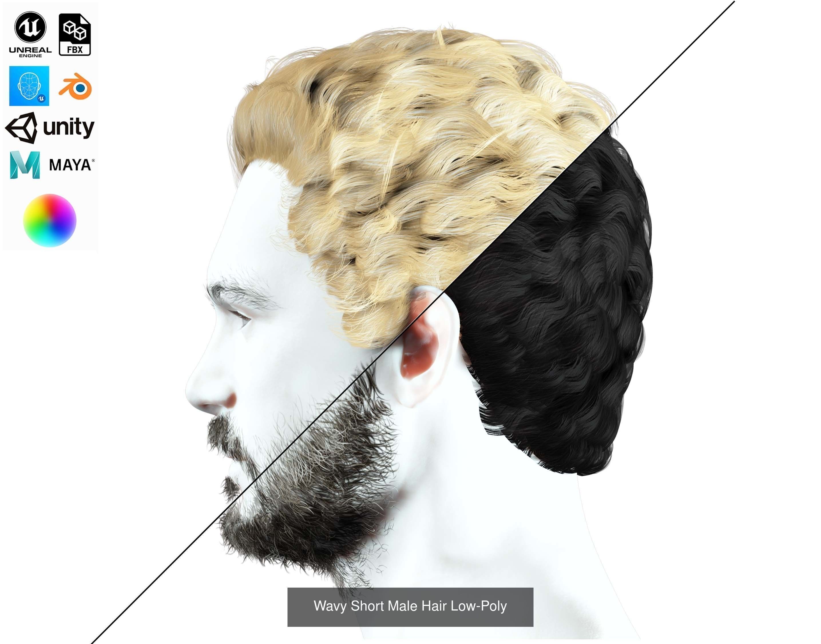 Ultimate hair pack for game and render 3D Model Collection_44