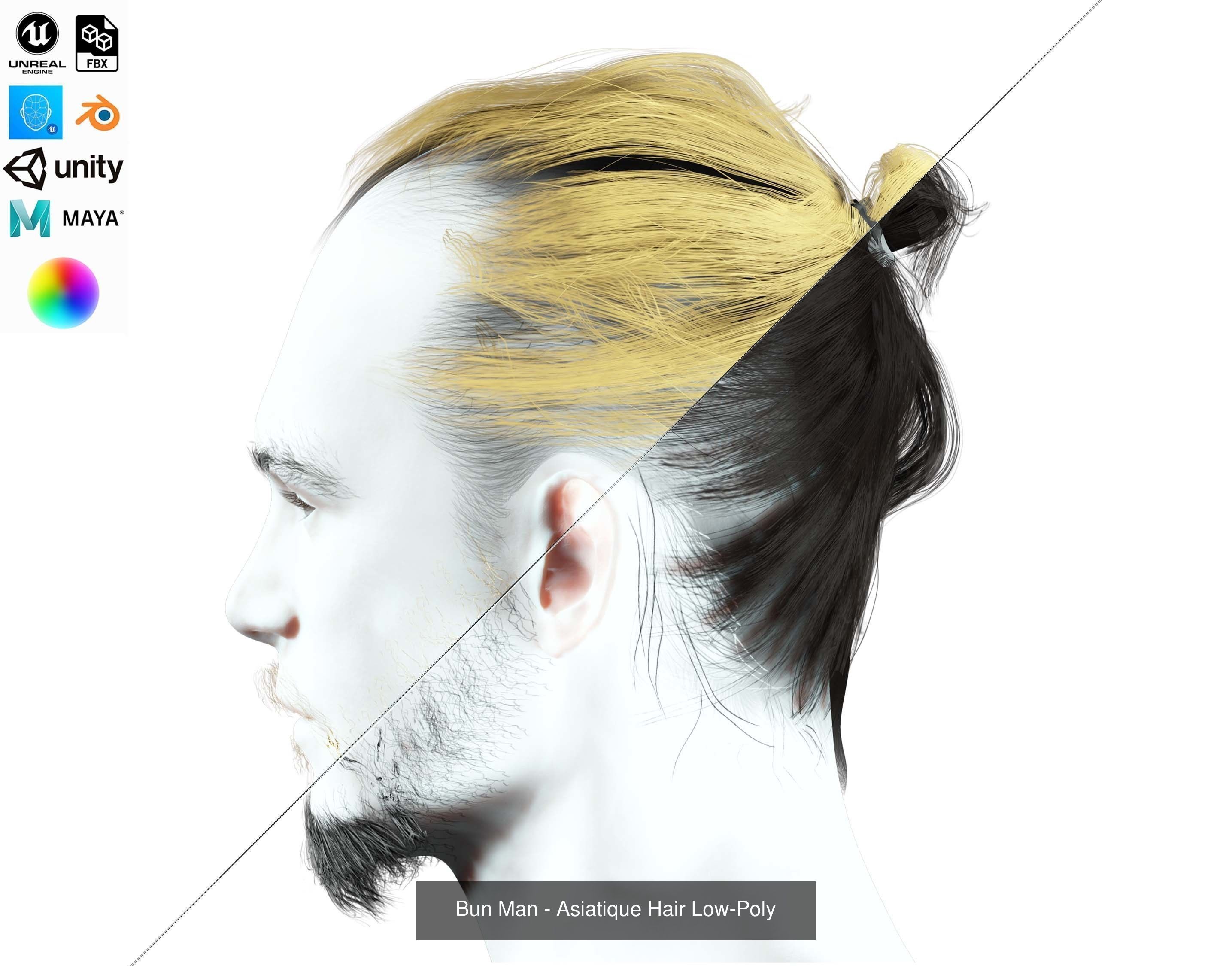 Ultimate hair pack for game and render 3D Model Collection_37