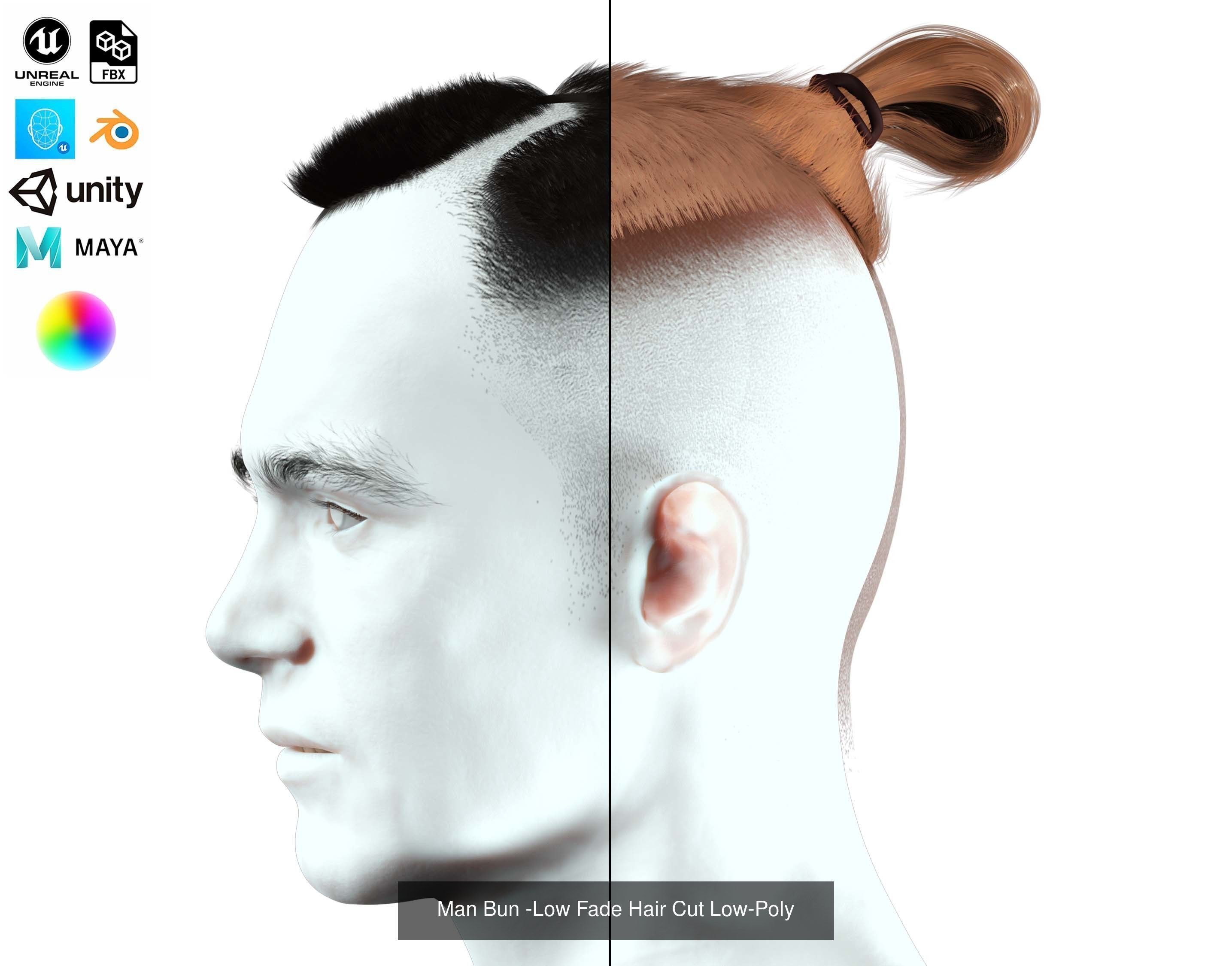 Ultimate hair pack for game and render 3D Model Collection_52