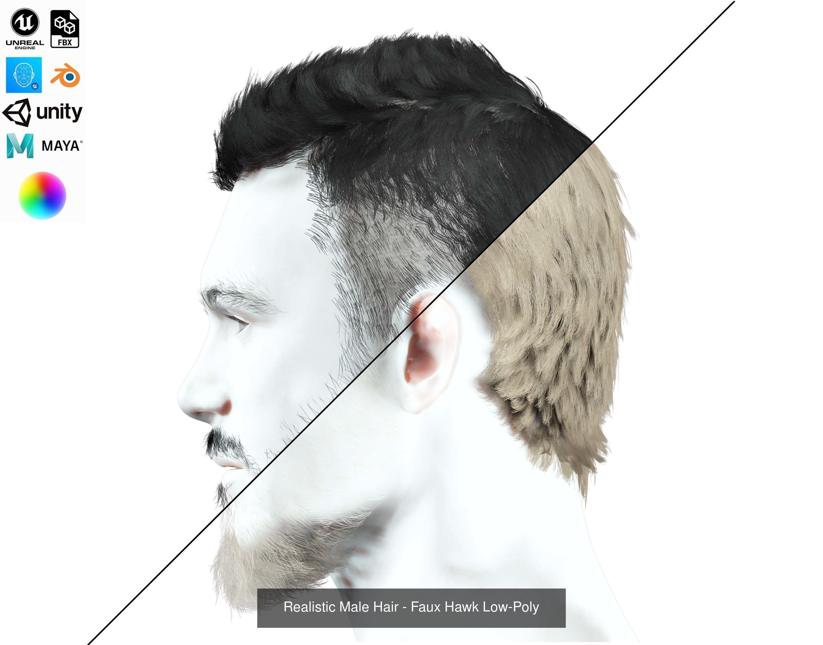 Ultimate hair pack for game and render 3D Model Collection_29