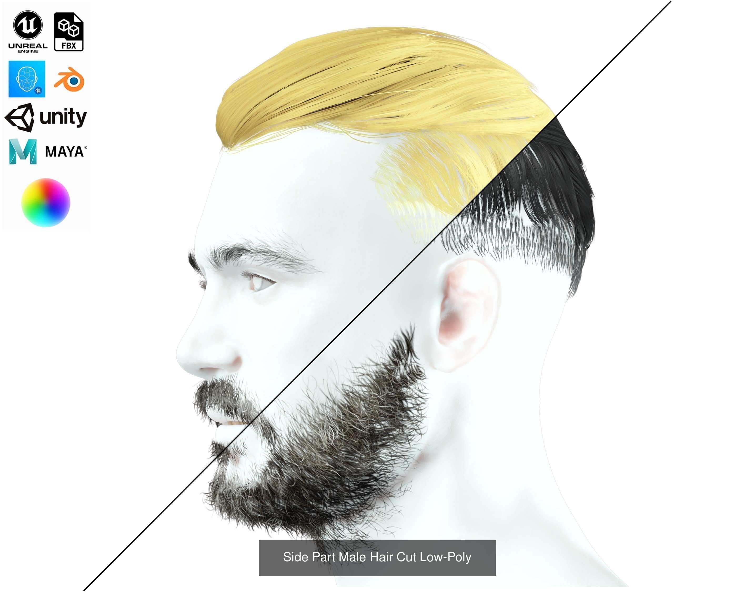 Ultimate hair pack for game and render 3D Model Collection_43