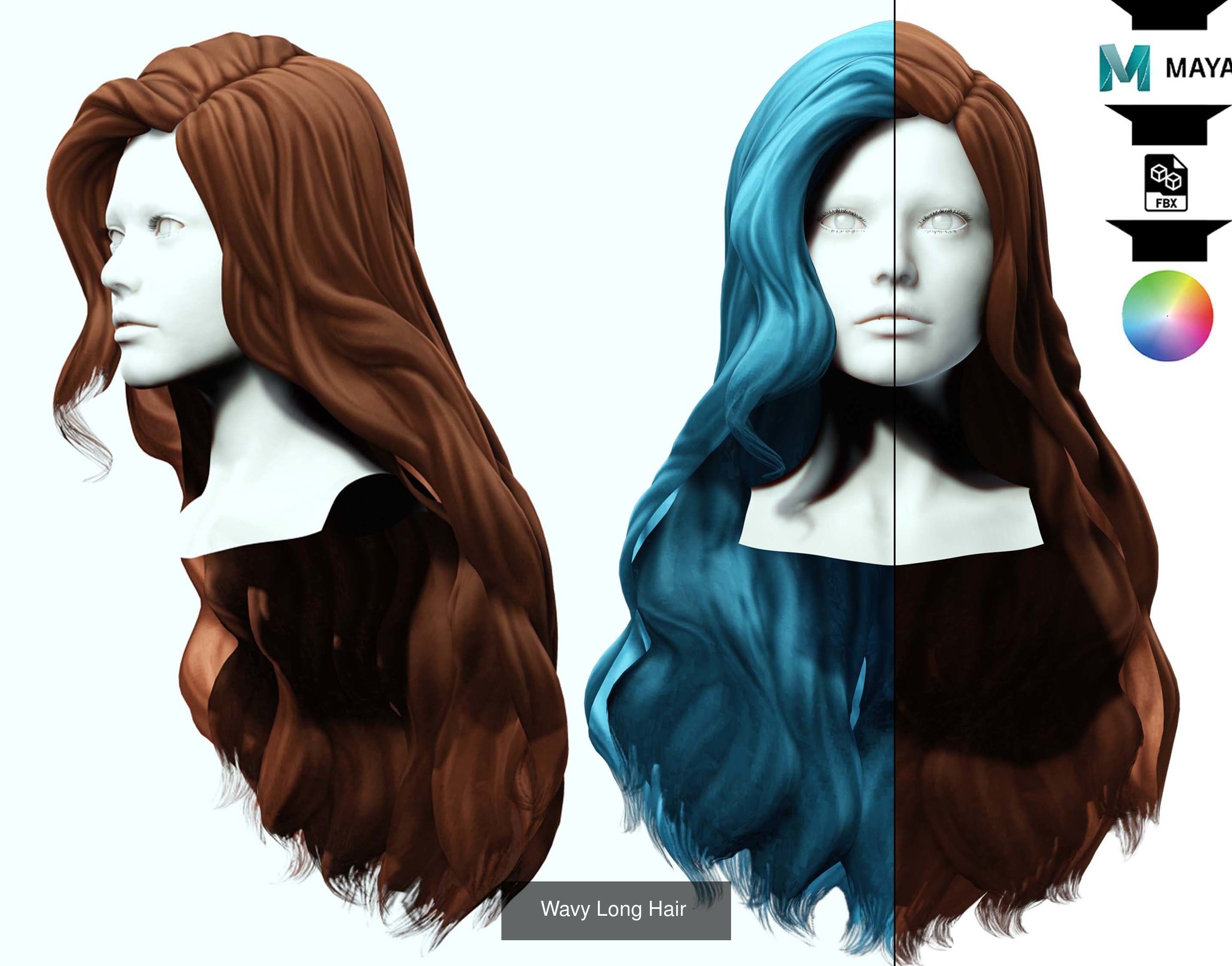 Ultimate hair pack for game and render 3D Model Collection_103