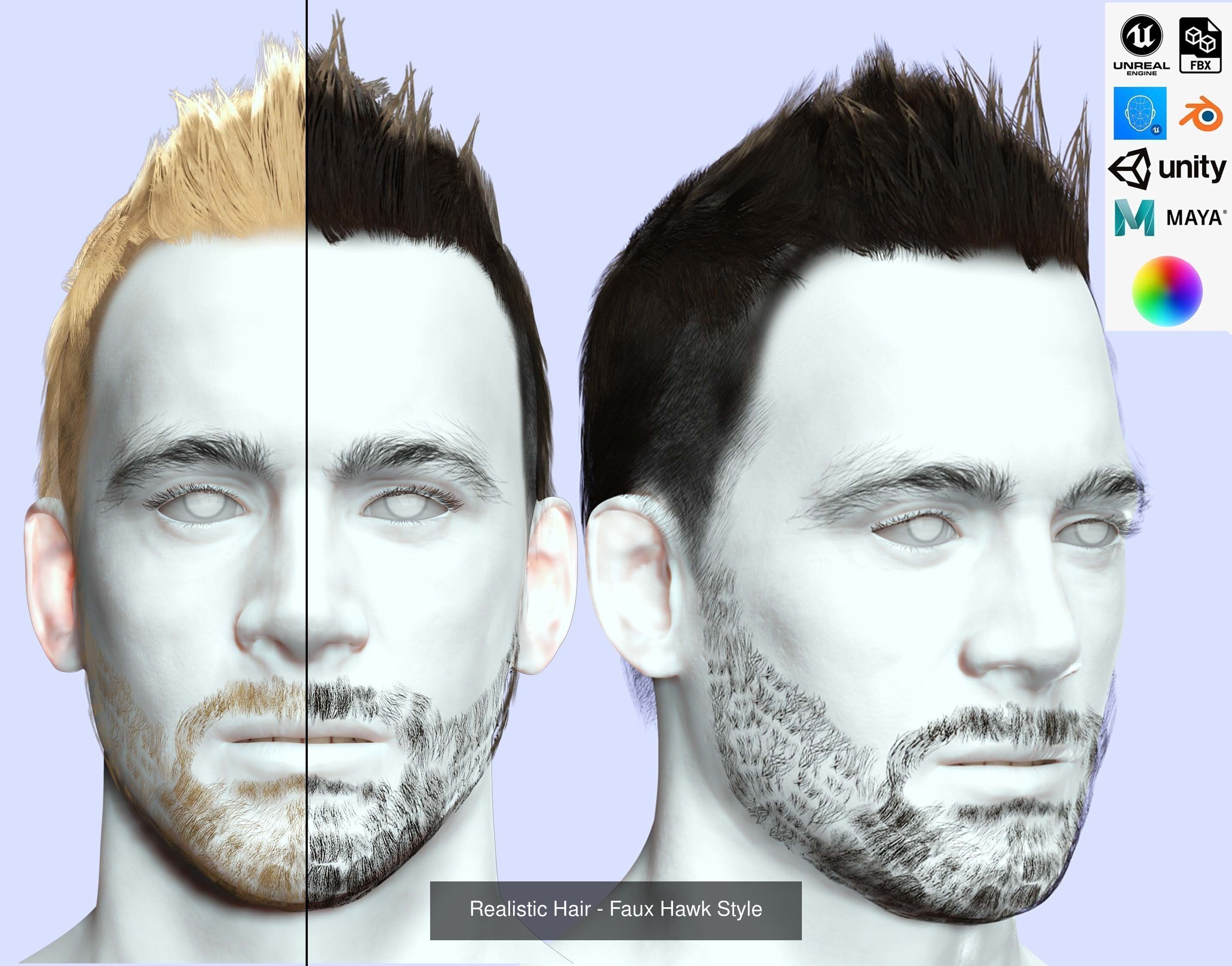 Ultimate hair pack for game and render 3D Model Collection_20