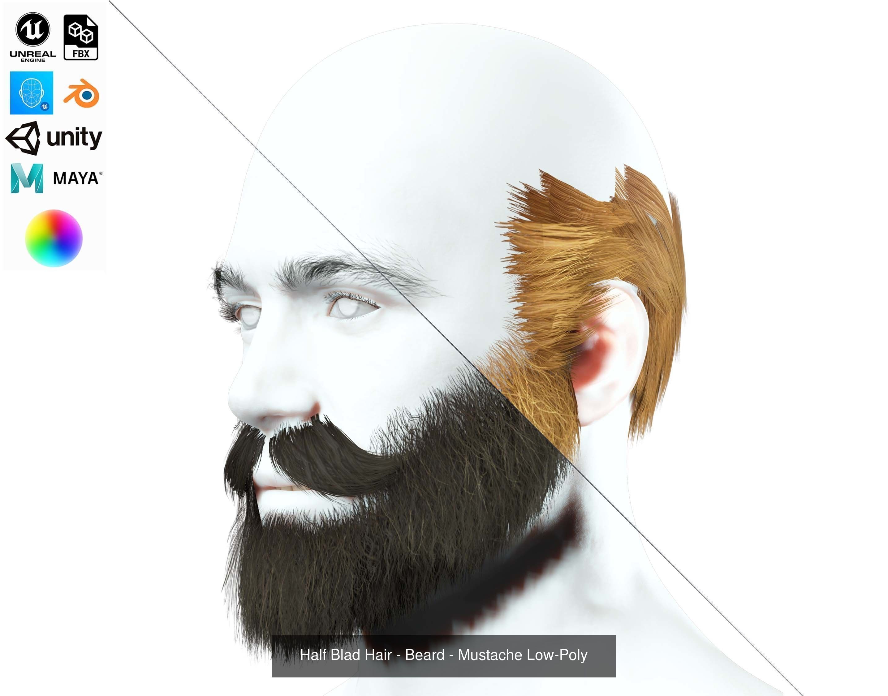 Ultimate hair pack for game and render 3D Model Collection_46