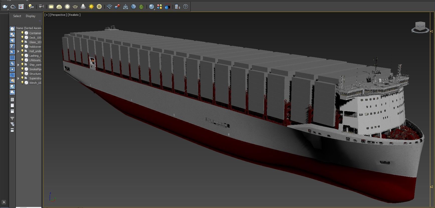 Next Generation Container Ship Grey 3D model_16