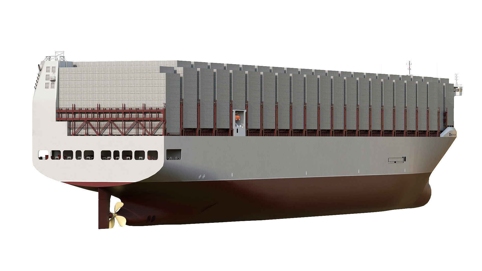 Next Generation Container Ship Grey 3D model_1