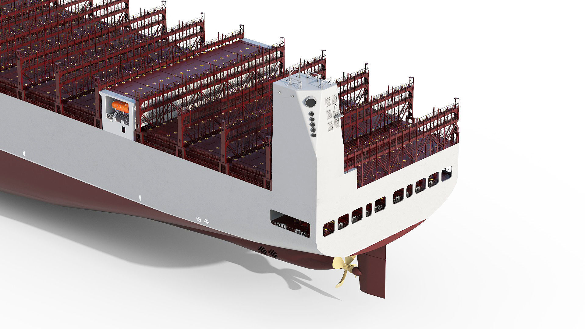 Next Generation Container Ship Grey 3D model_8