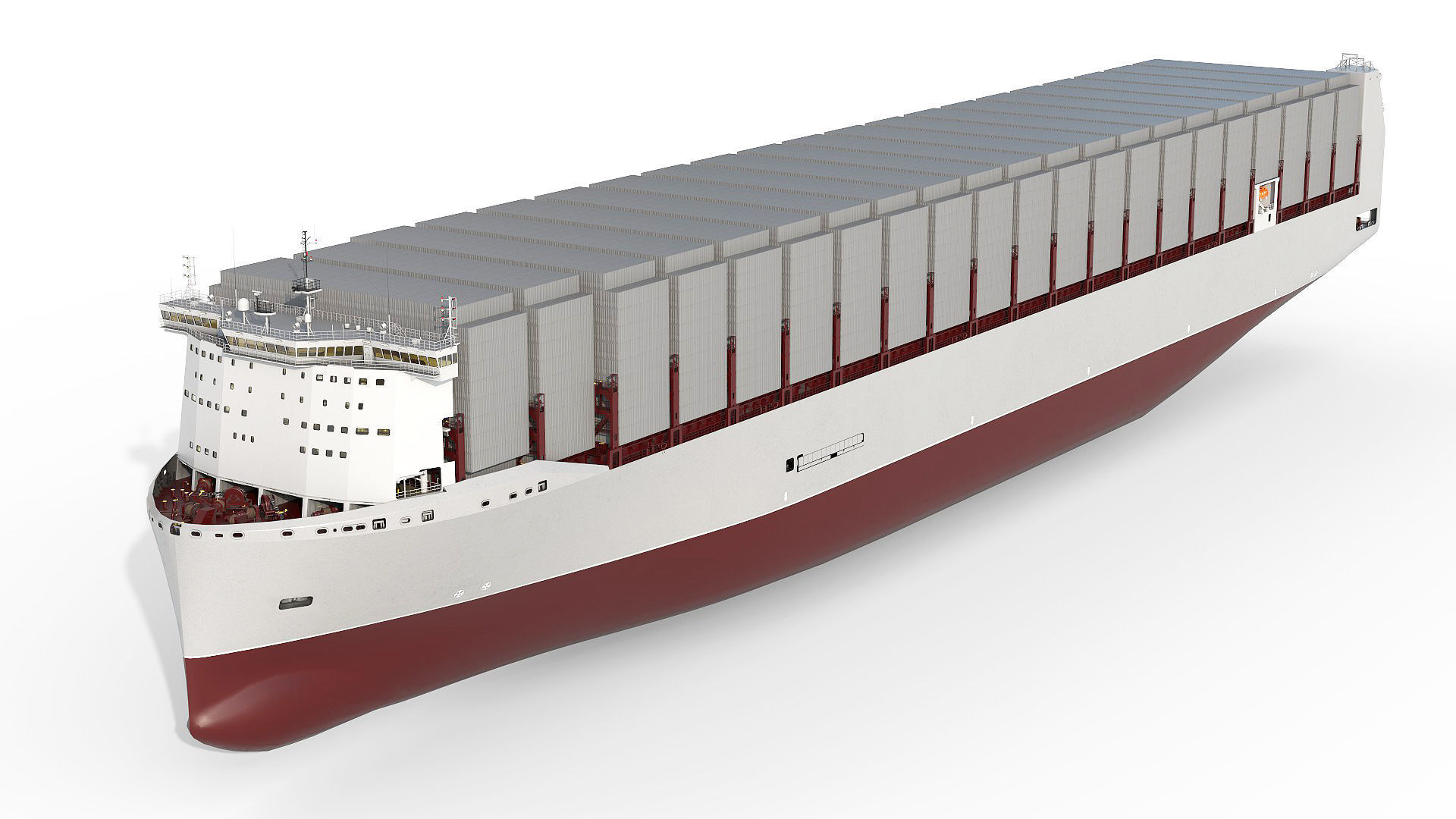 Next Generation Container Ship Grey 3D model_2