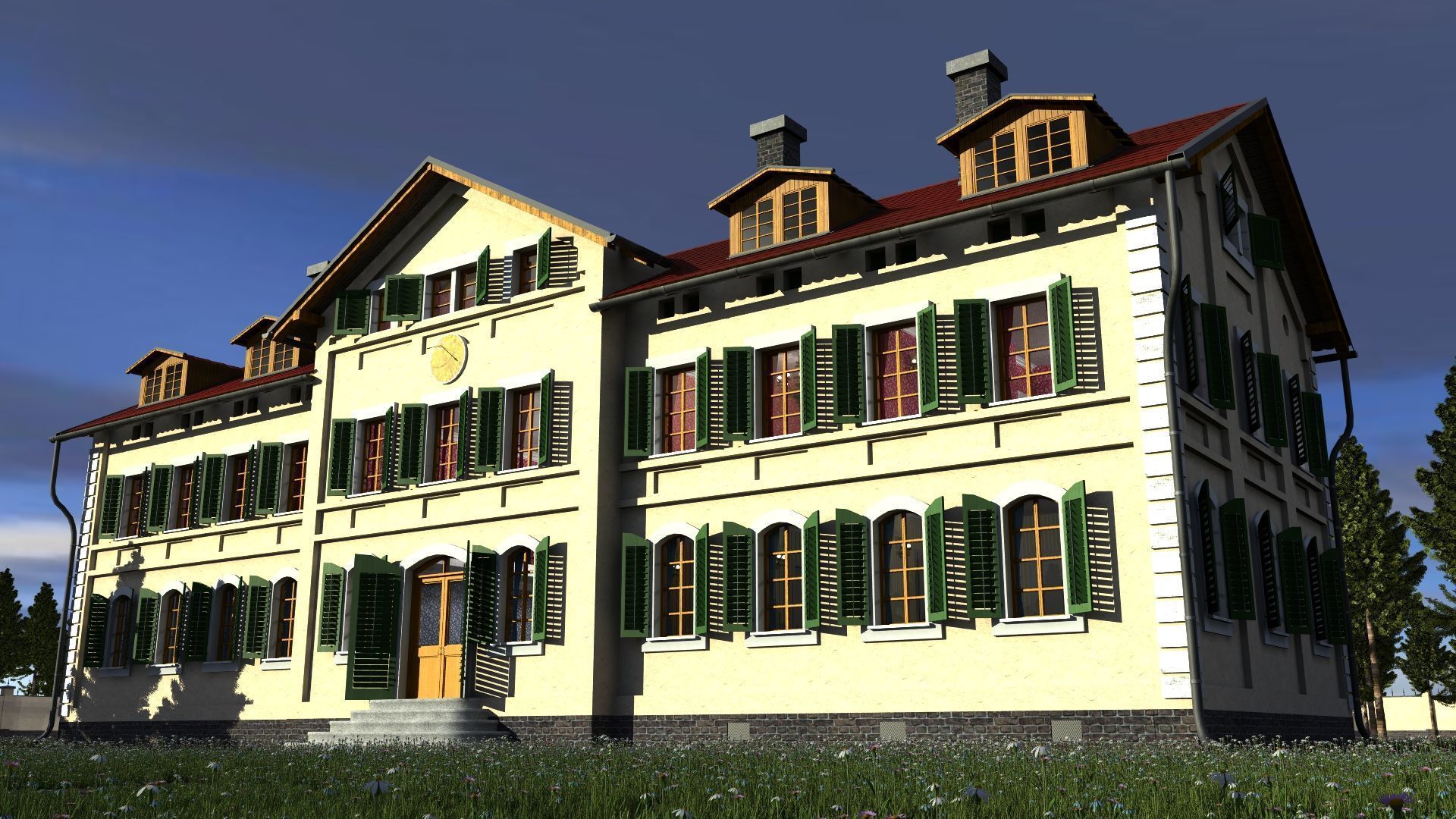 Mansion house 3D model_1
