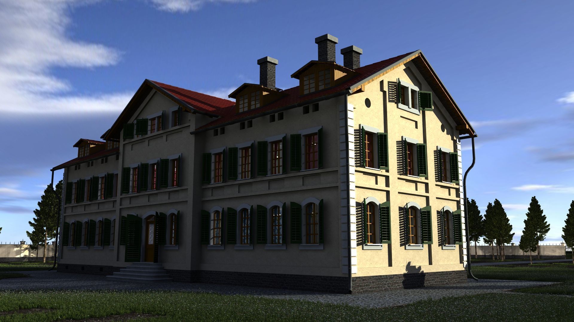 Mansion house 3D model_3