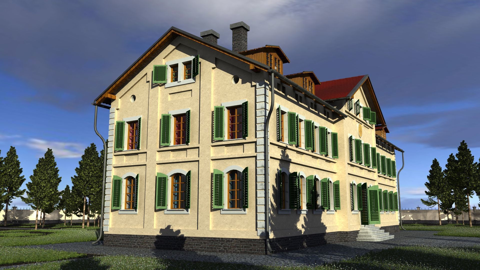 Mansion house 3D model_2