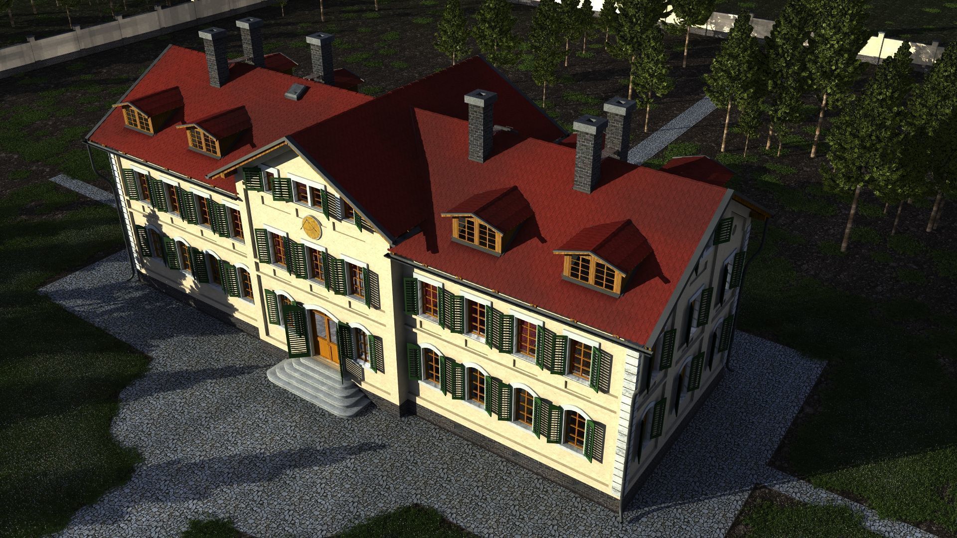 Mansion house 3D model_6