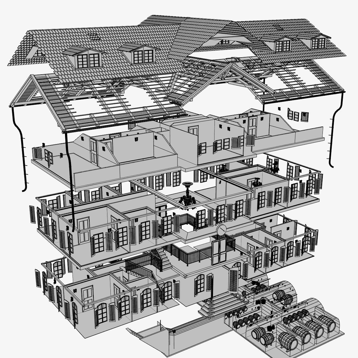 Mansion house 3D model_32