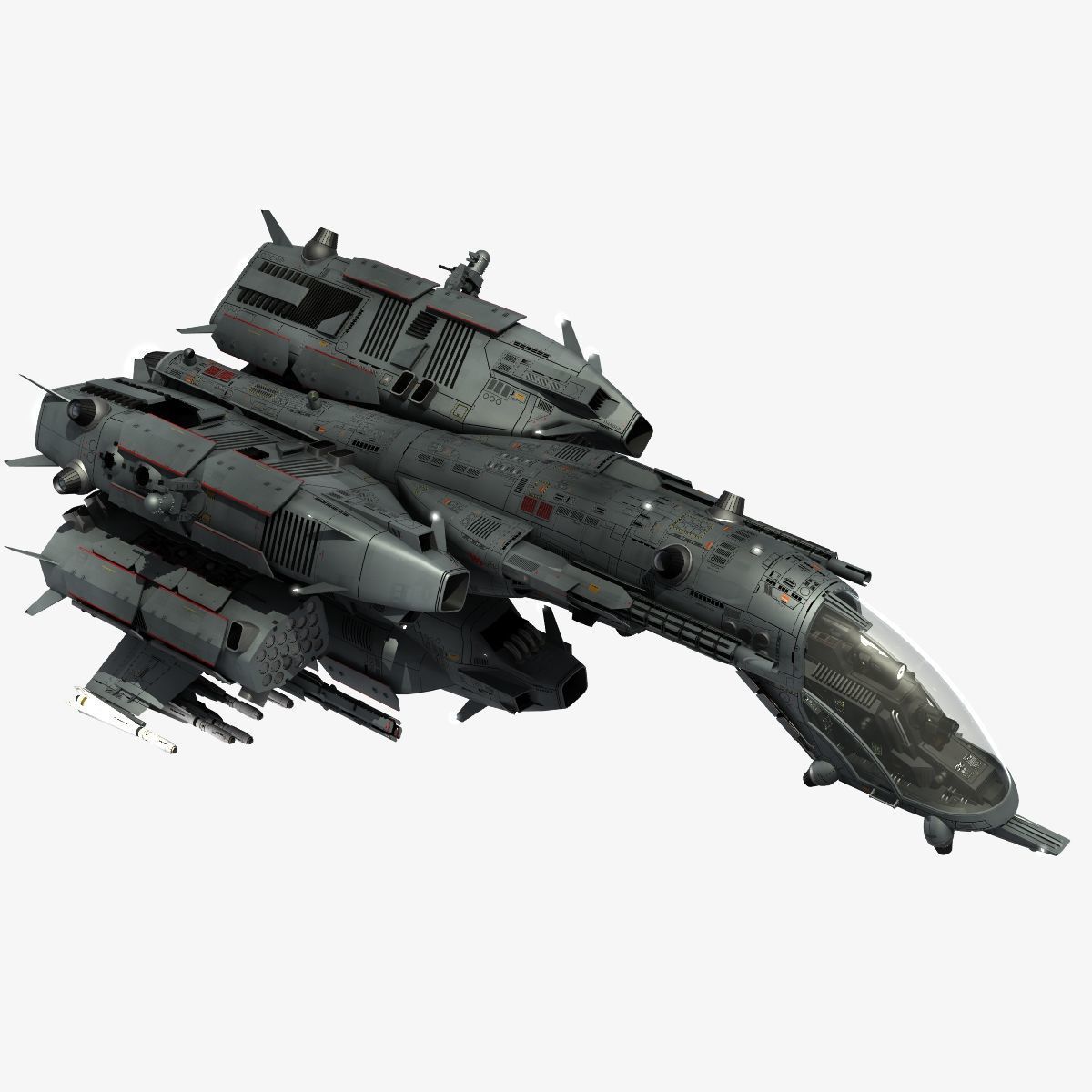 Dragonfly Robotic Fighter Drone 3D model_16