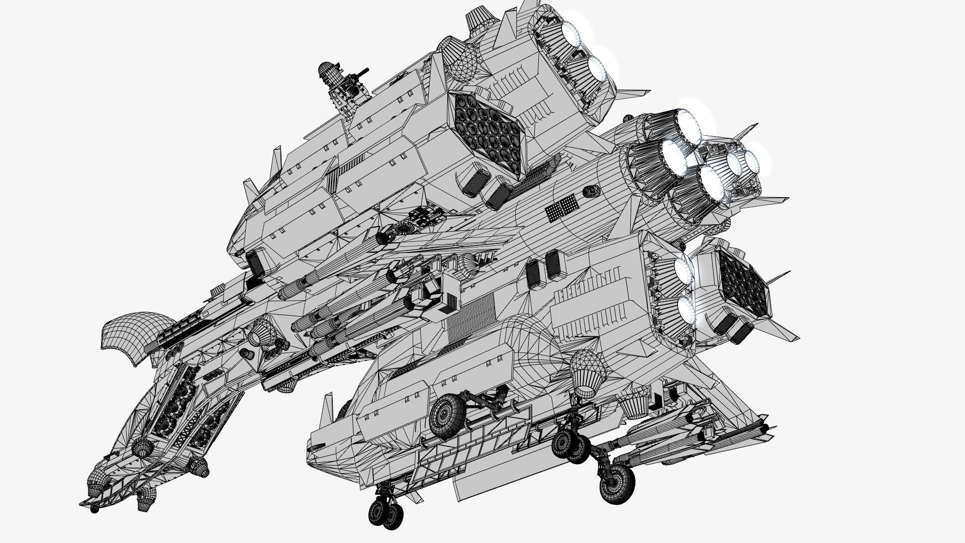 Dragonfly Robotic Fighter Drone 3D model_32