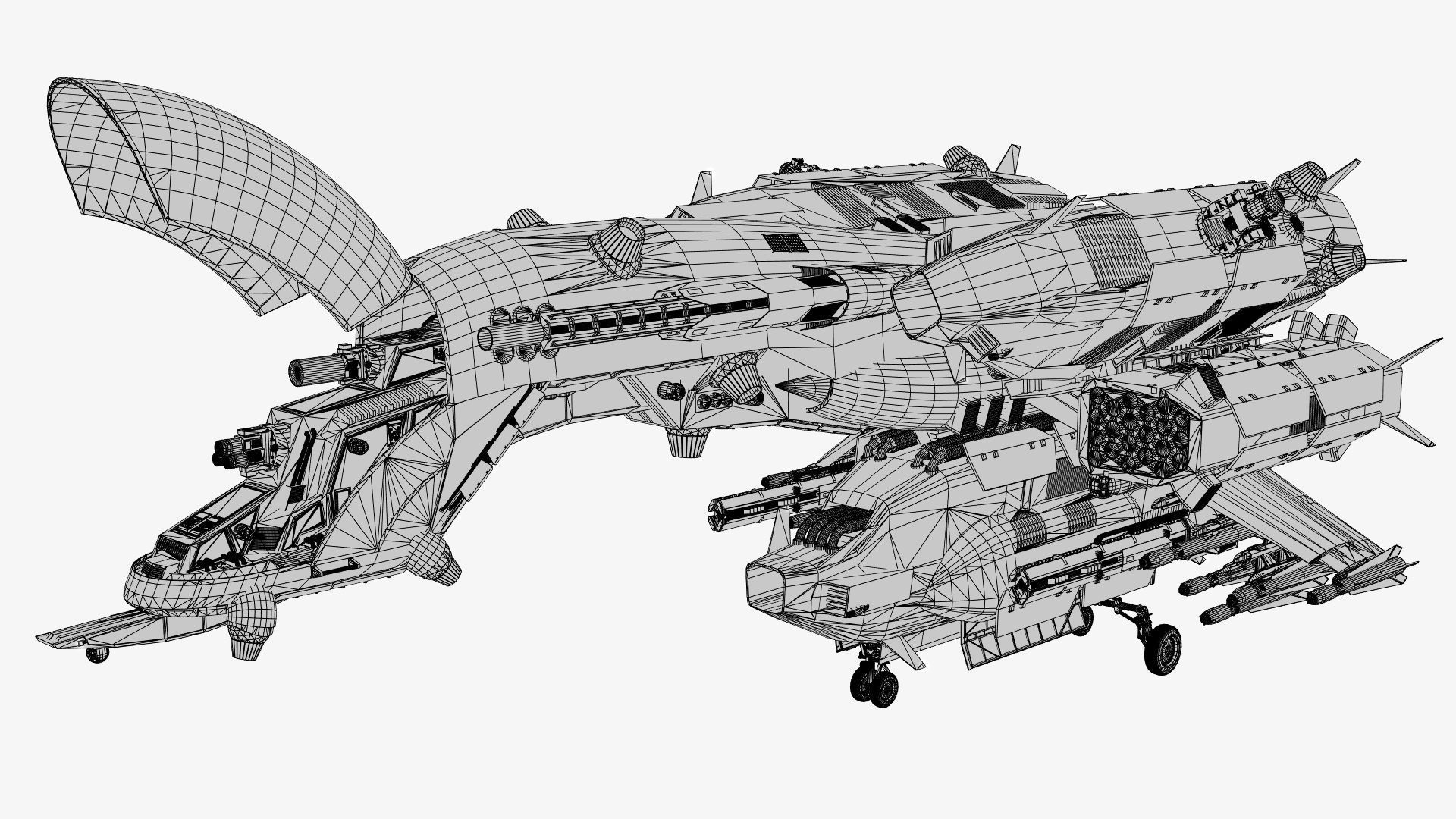 Dragonfly Robotic Fighter Drone 3D model_30