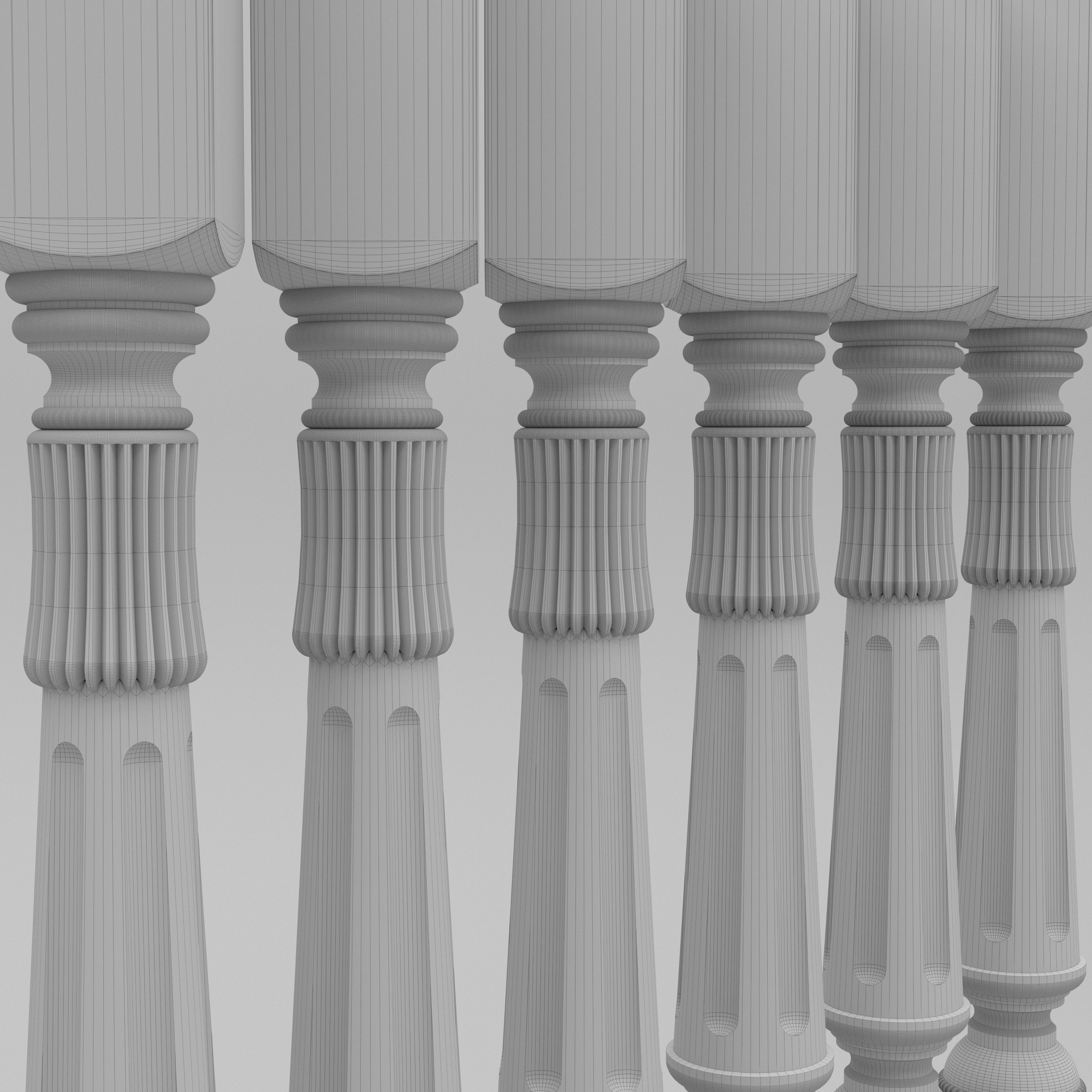 Carved Baluster 3D model_7