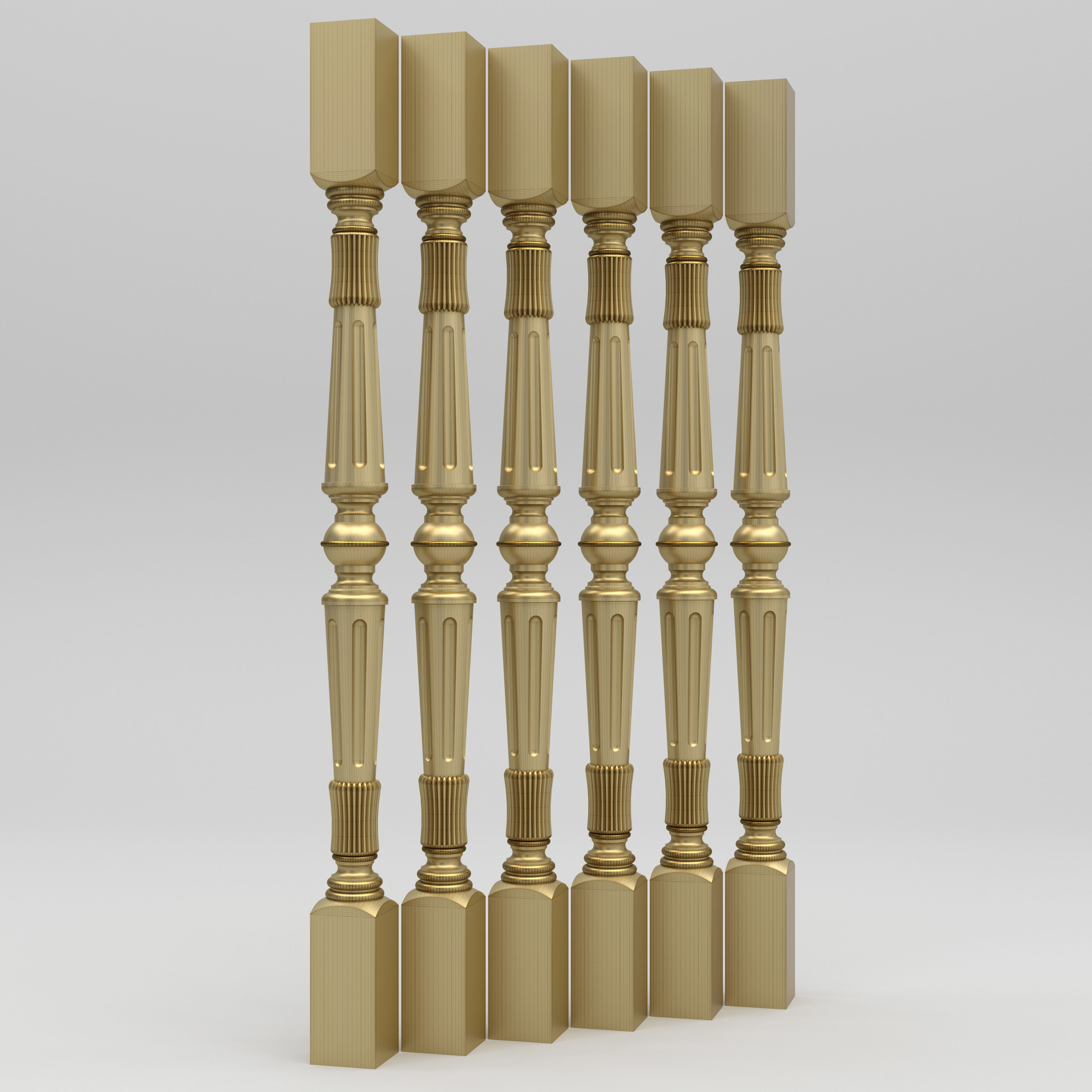 Carved Baluster 3D model_8
