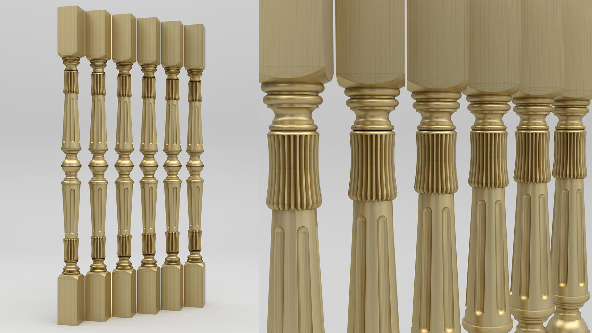 Carved Baluster 3D model_1