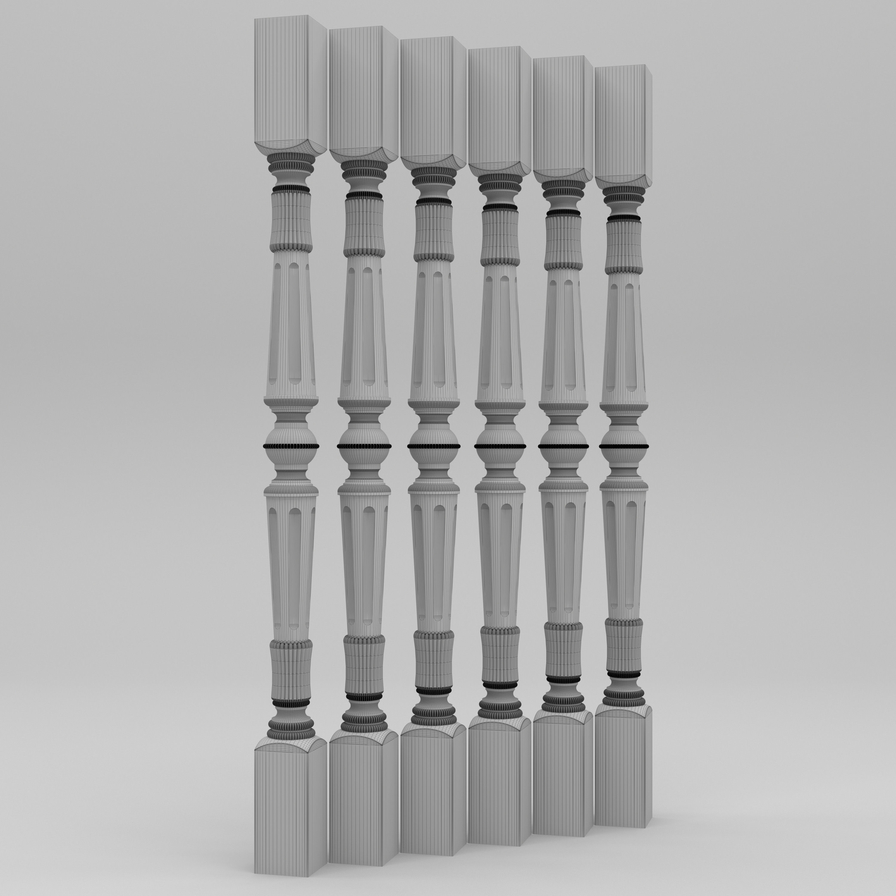 Carved Baluster 3D model_5