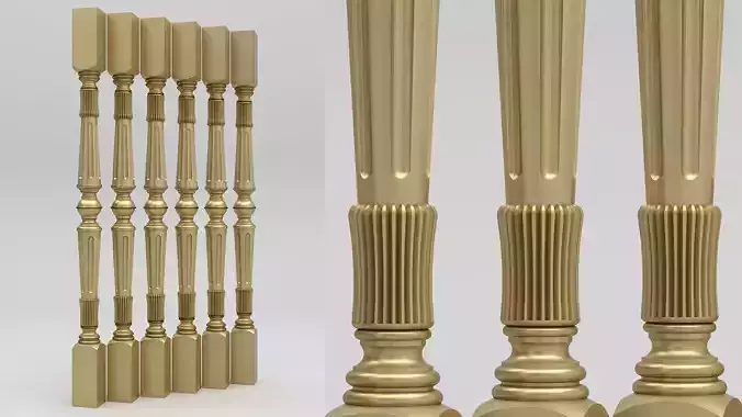 Carved Baluster 3D model
