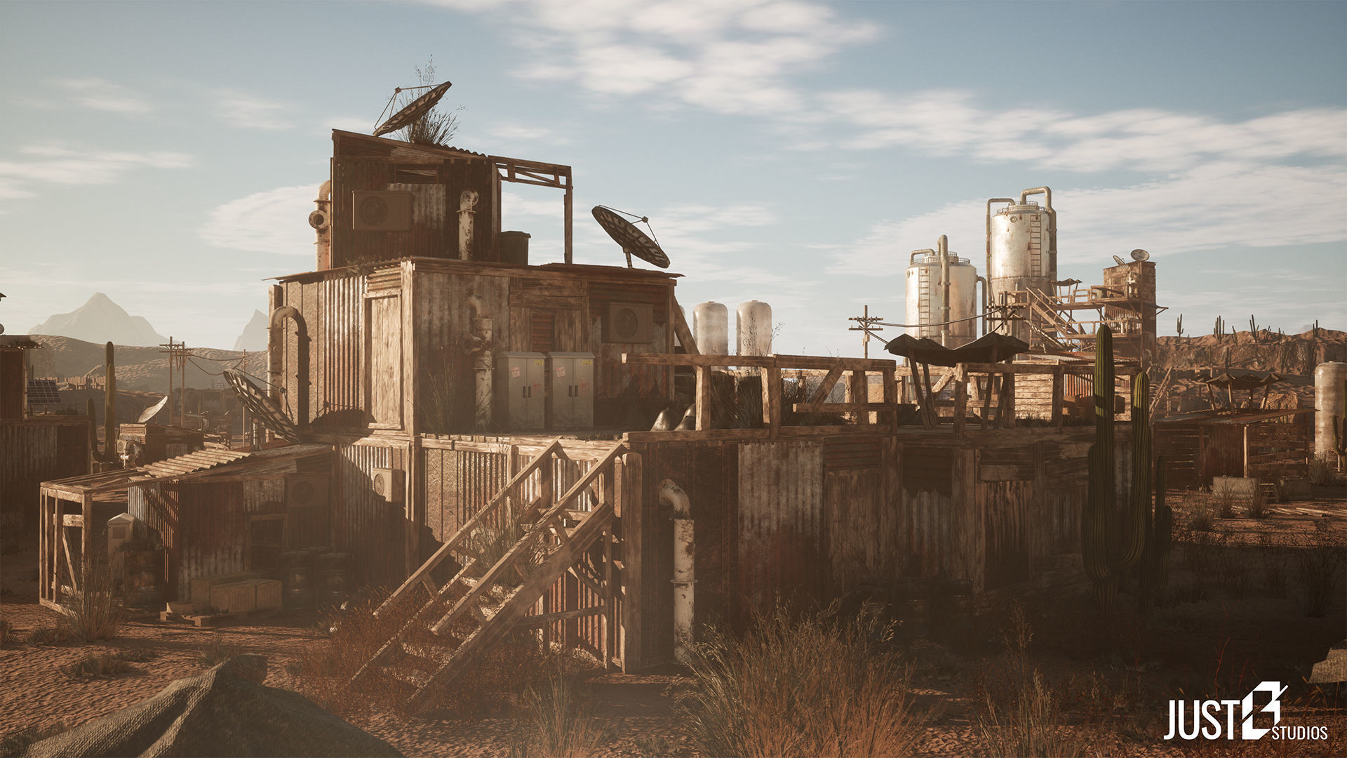 Modular Post Apocalyptic Desert Environment Low-poly 3D model_8